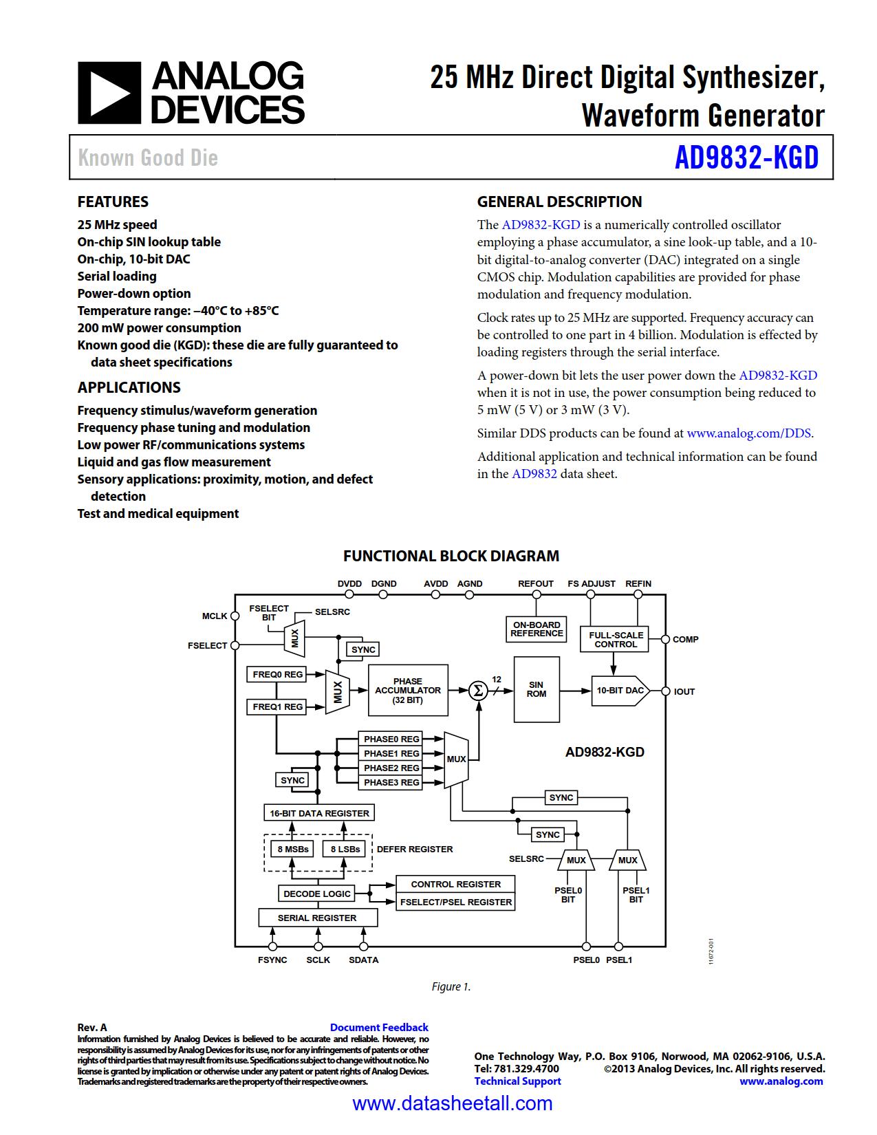 AD9832-KGD Datasheet