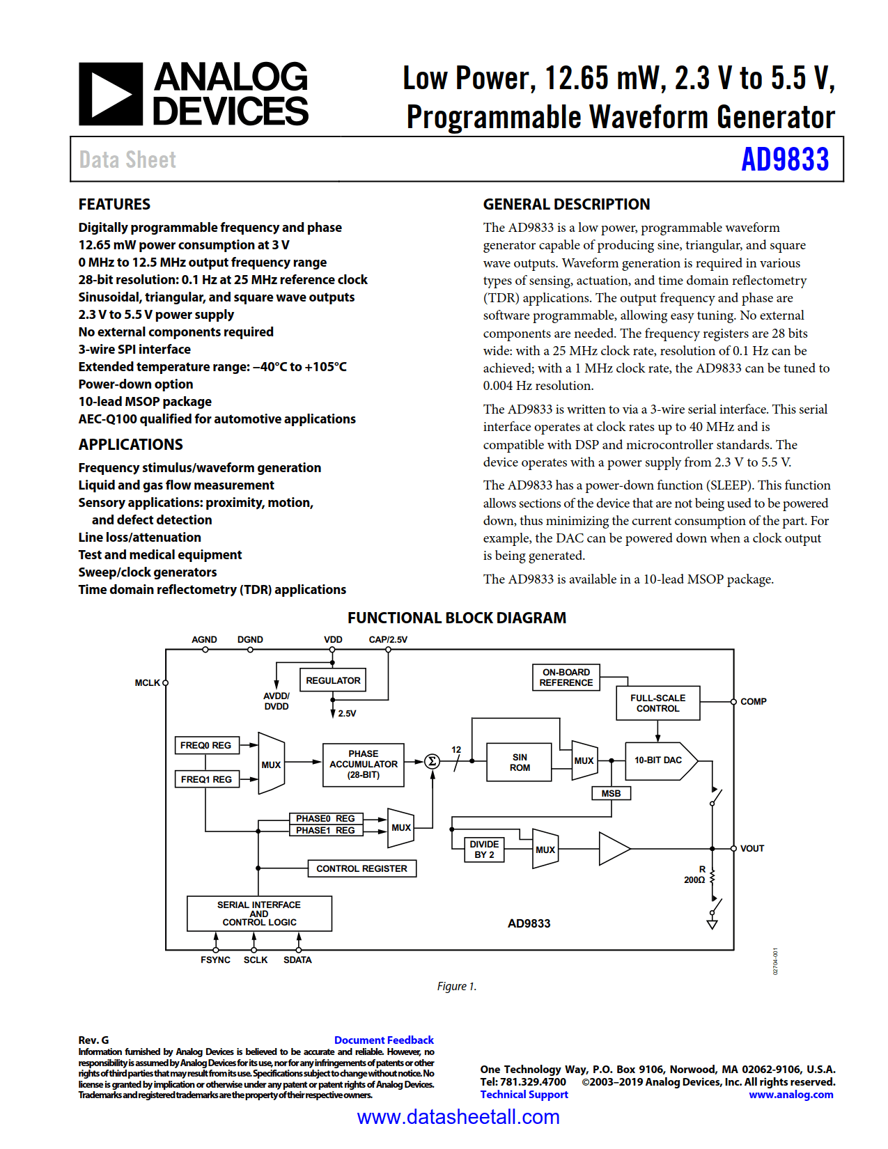 AD9833 Datasheet