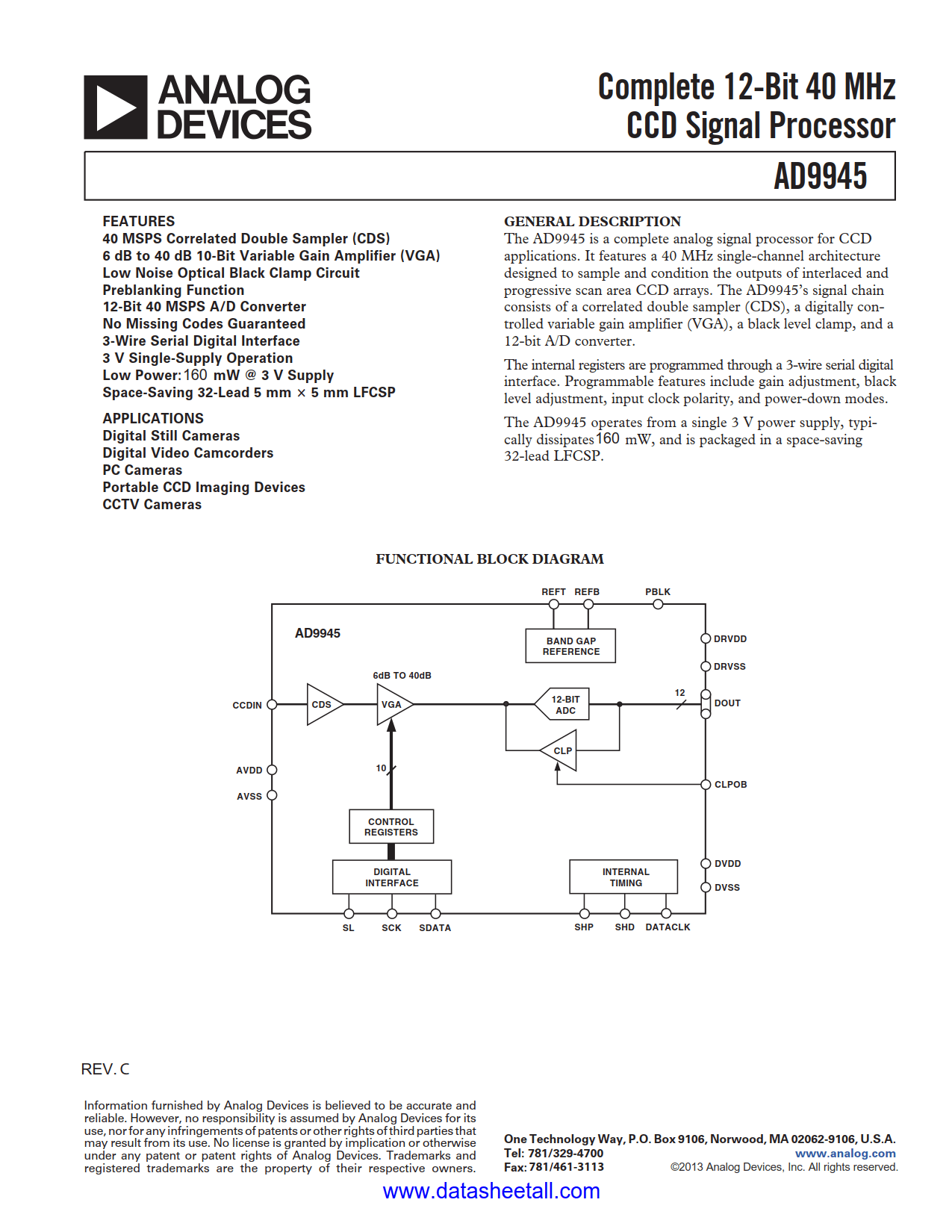 AD9945 Datasheet