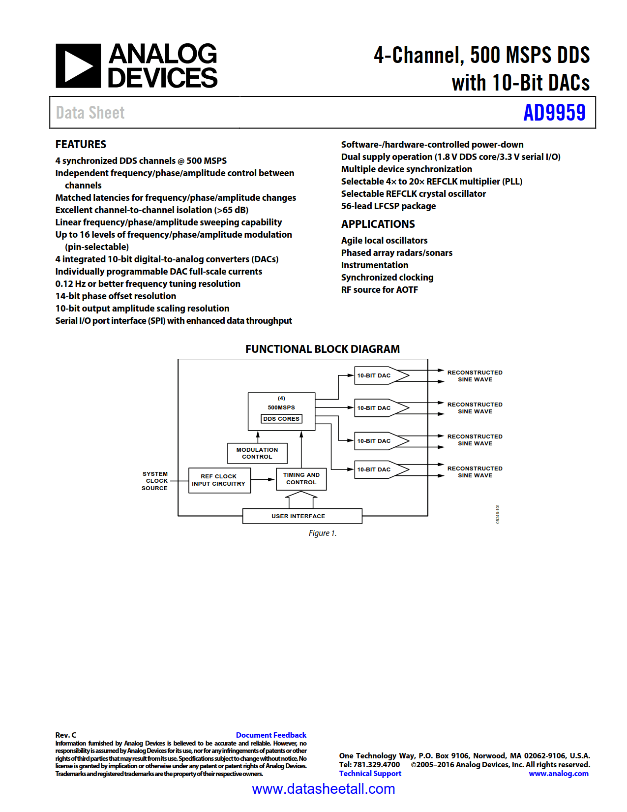 AD9959 Datasheet