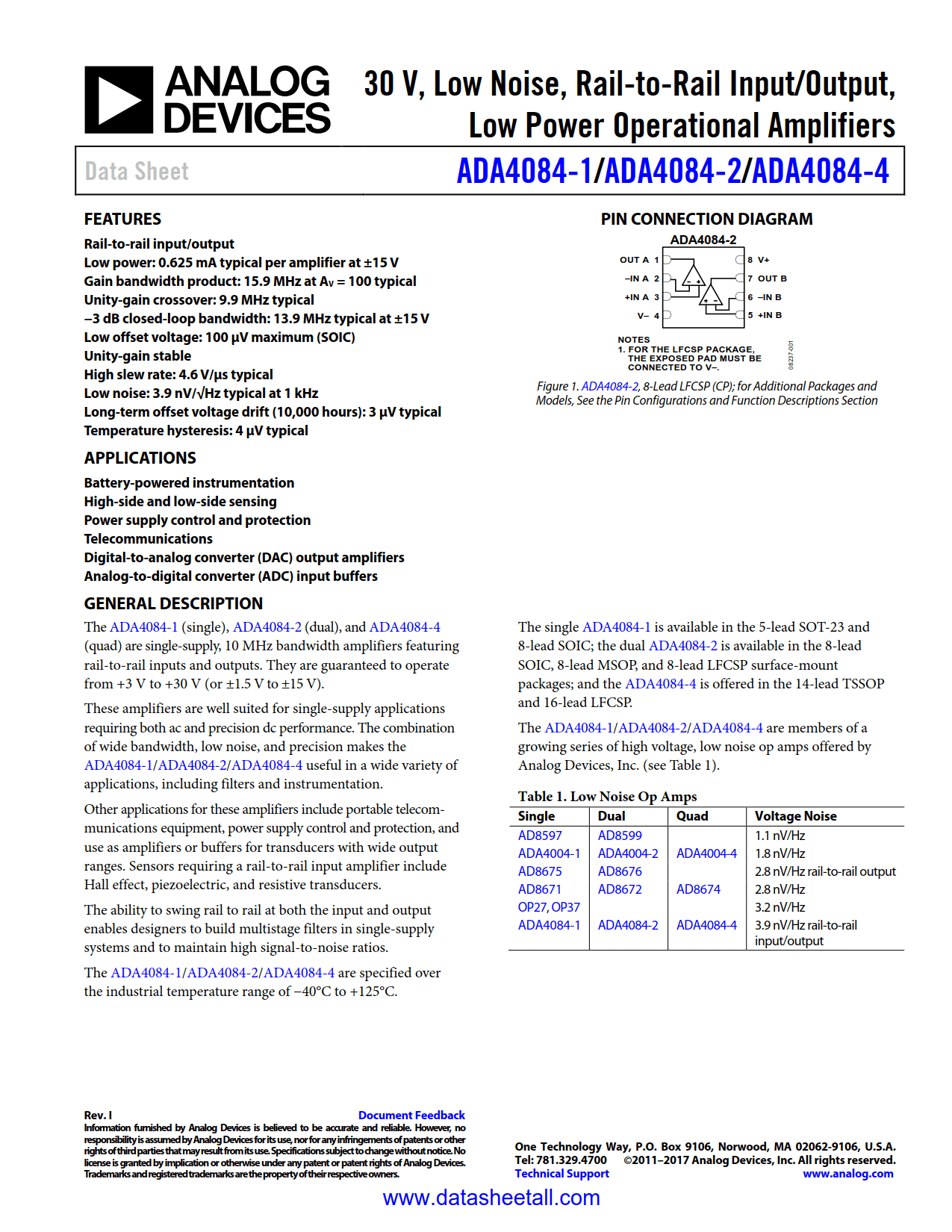 ADA4084-4 Datasheet