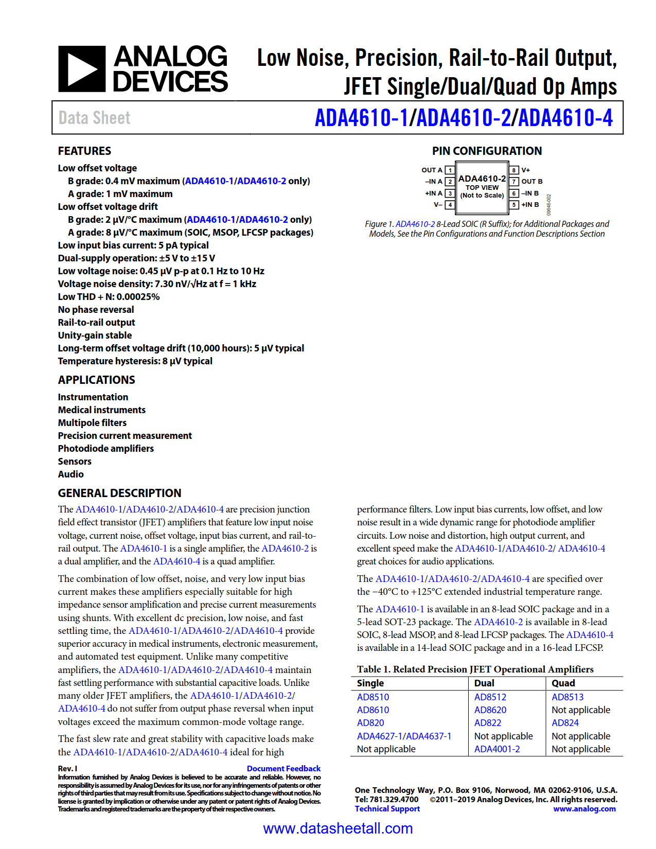 ADA4610-4 Datasheet