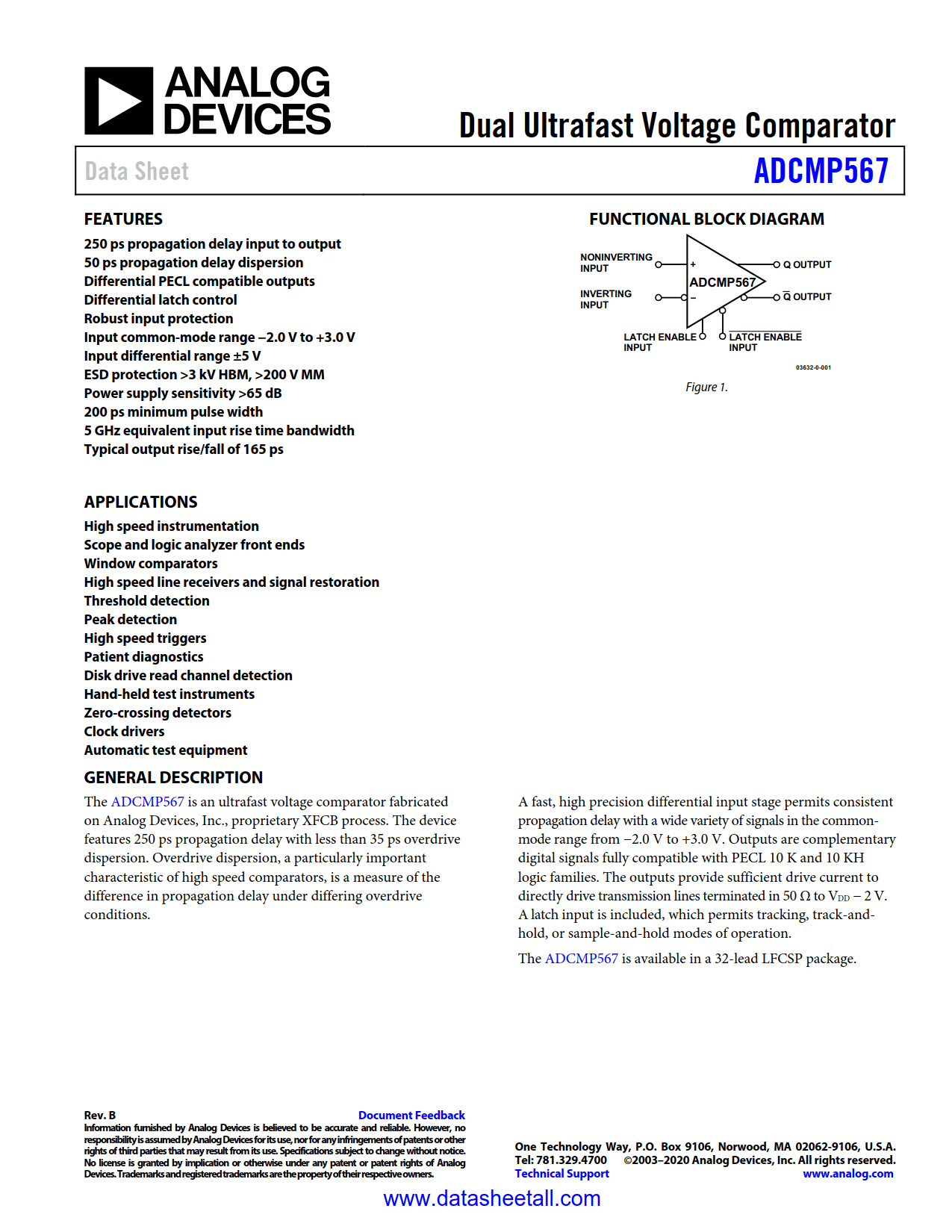 ADCMP567 Datasheet