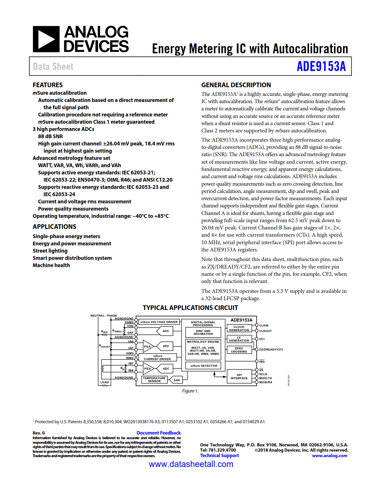 ADE9153A Datasheet