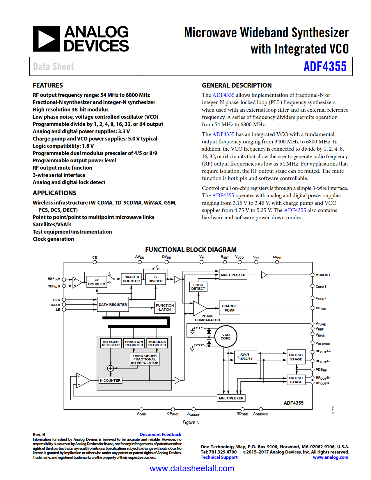 ADF4355 Datasheet