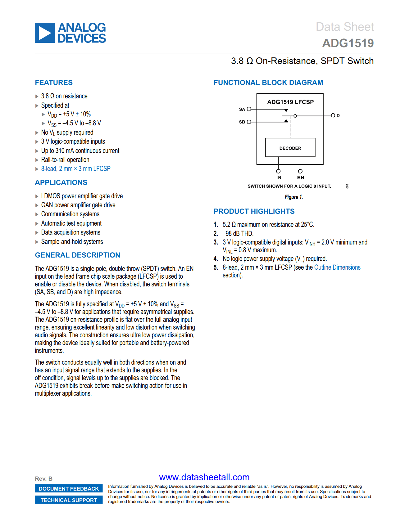 ADG1519 Datasheet