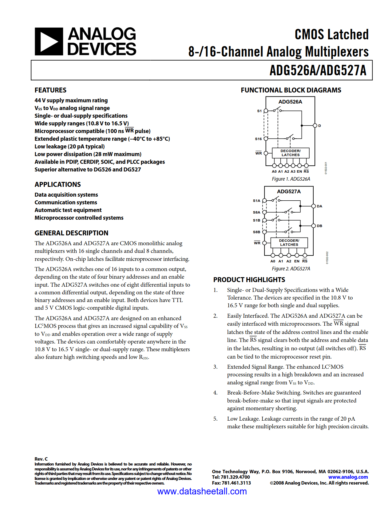 ADG527A Datasheet