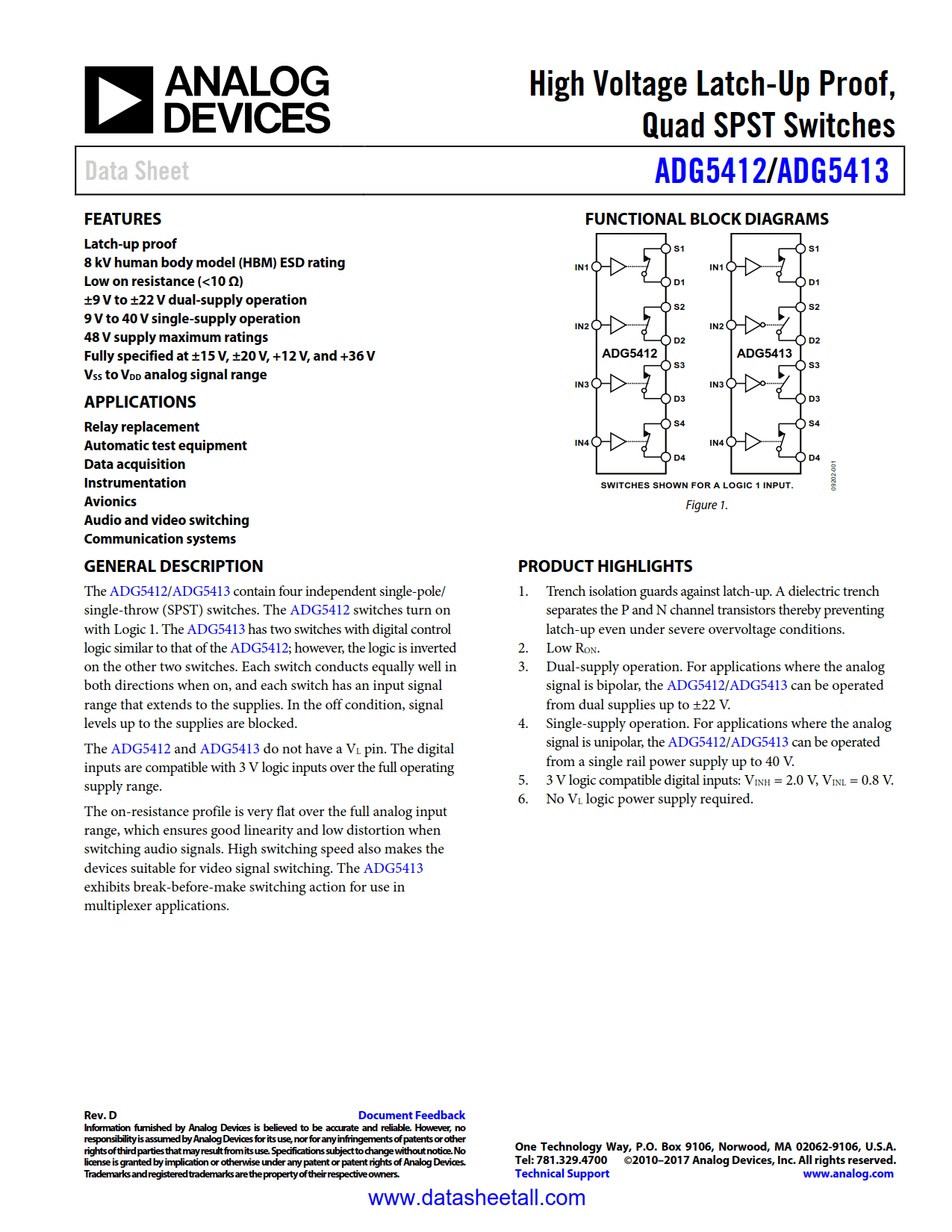 ADG5412 Datasheet