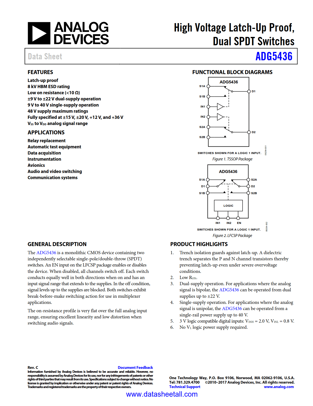 ADG5436 Datasheet