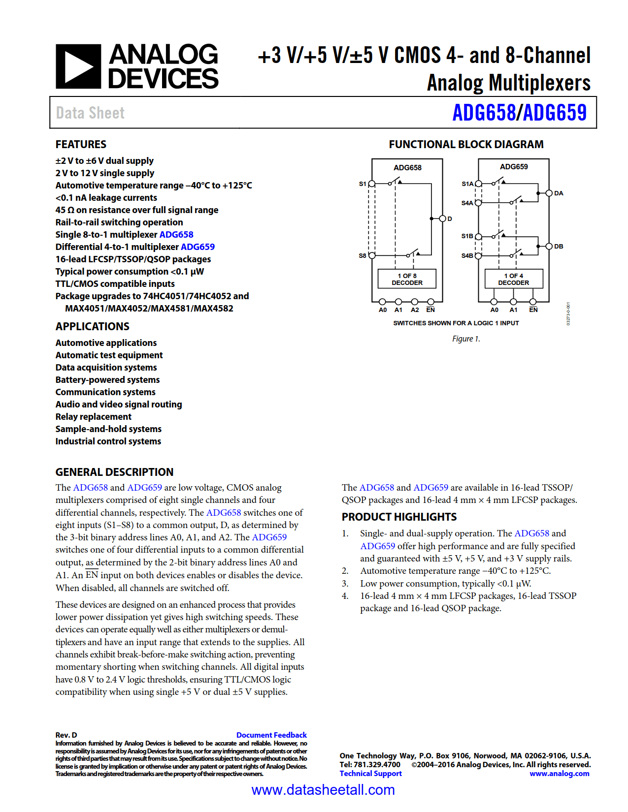 ADG659 Datasheet