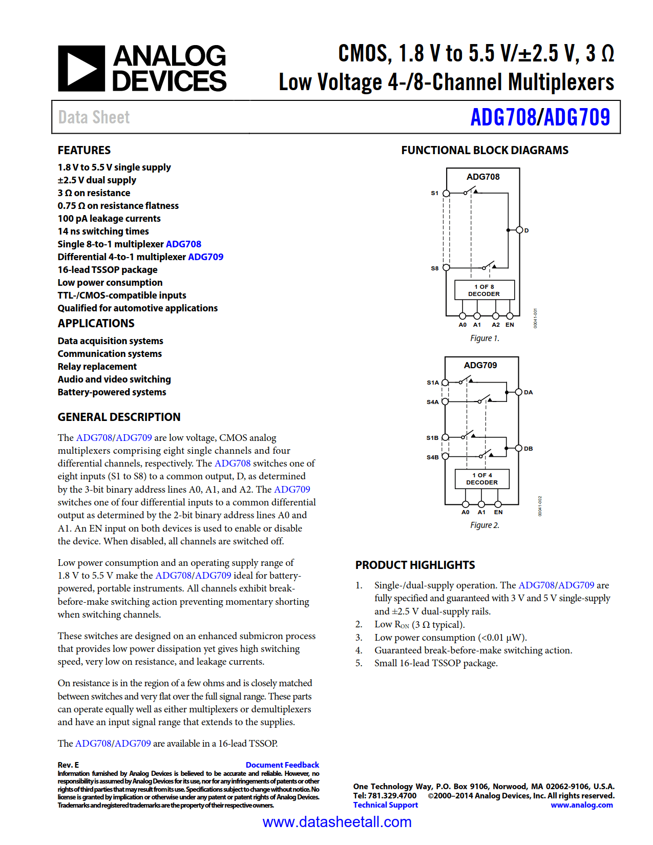 ADG708 Datasheet