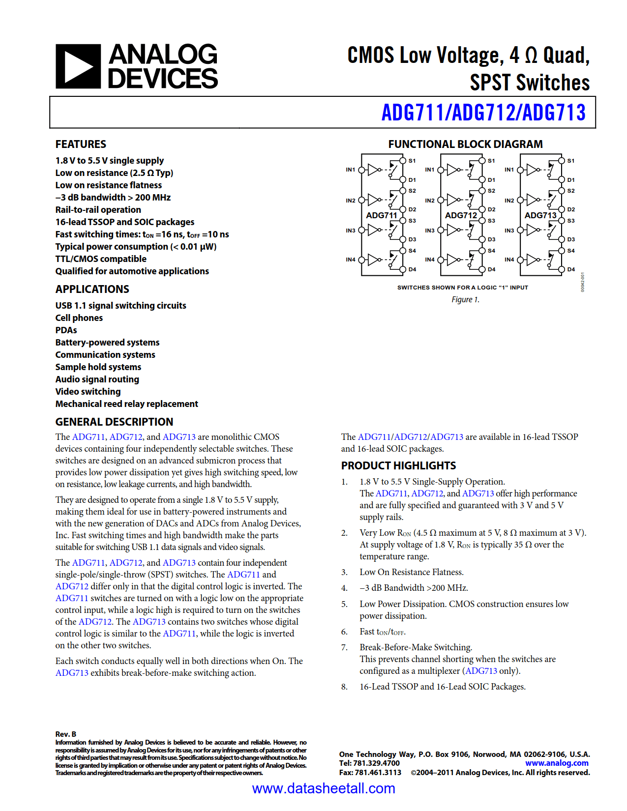 ADG712 Datasheet