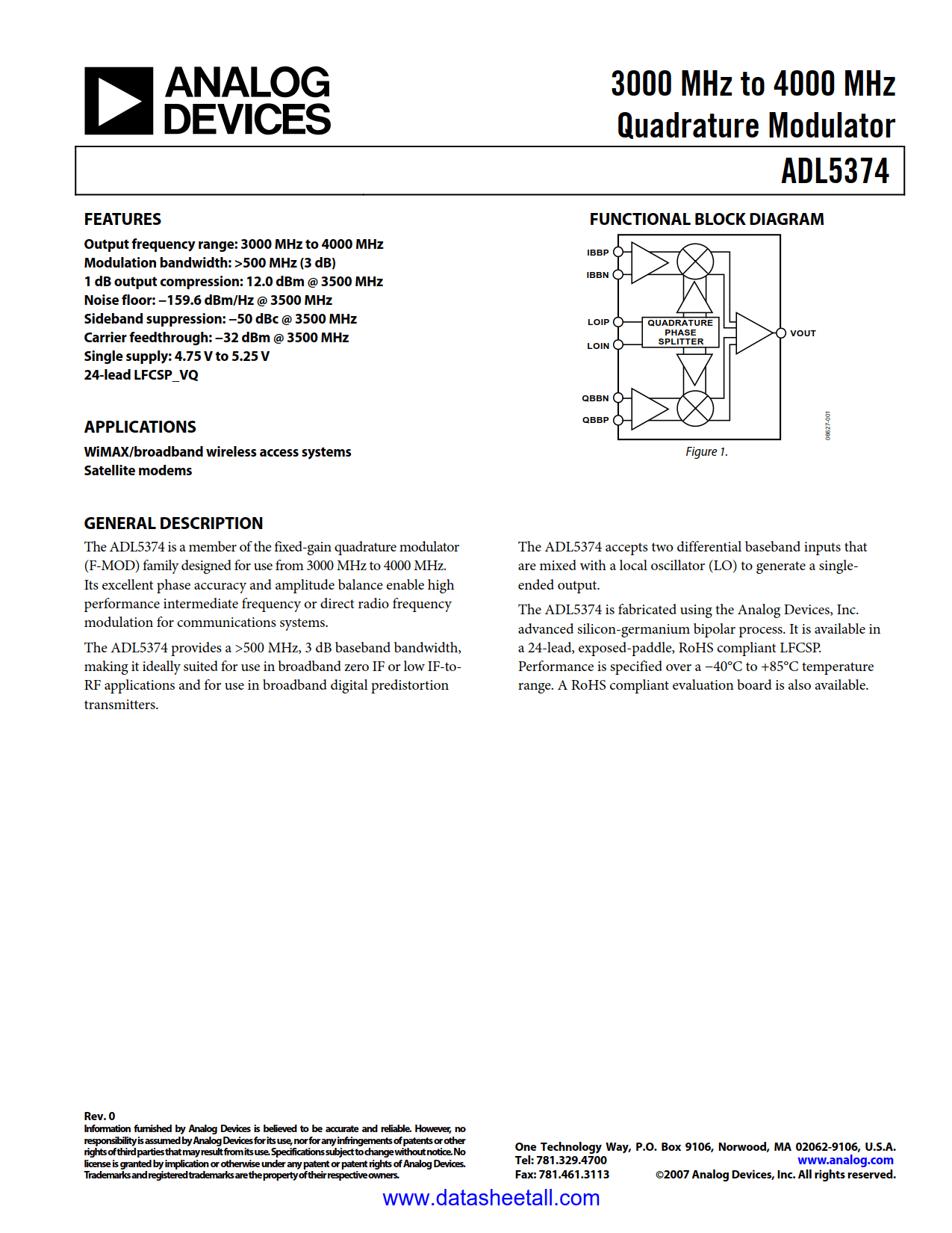 ADL5374 Datasheet