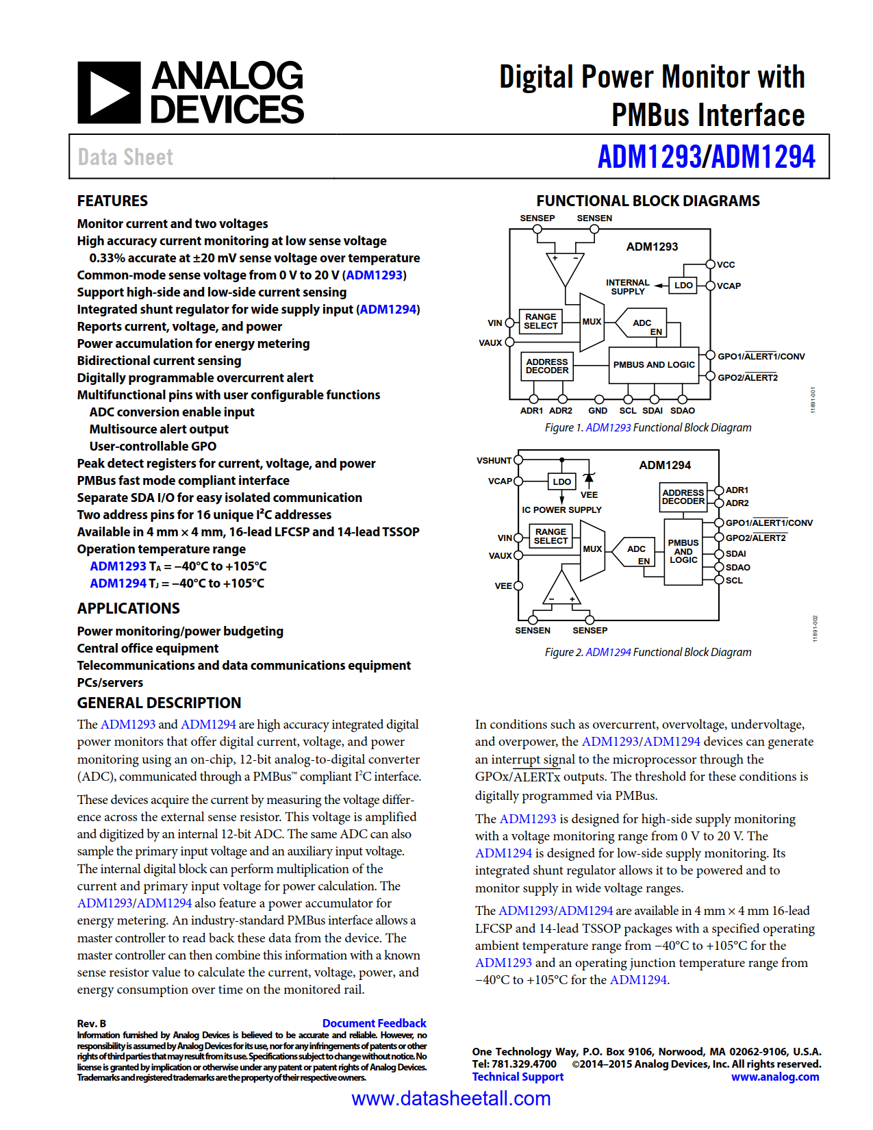 ADM1293 Datasheet