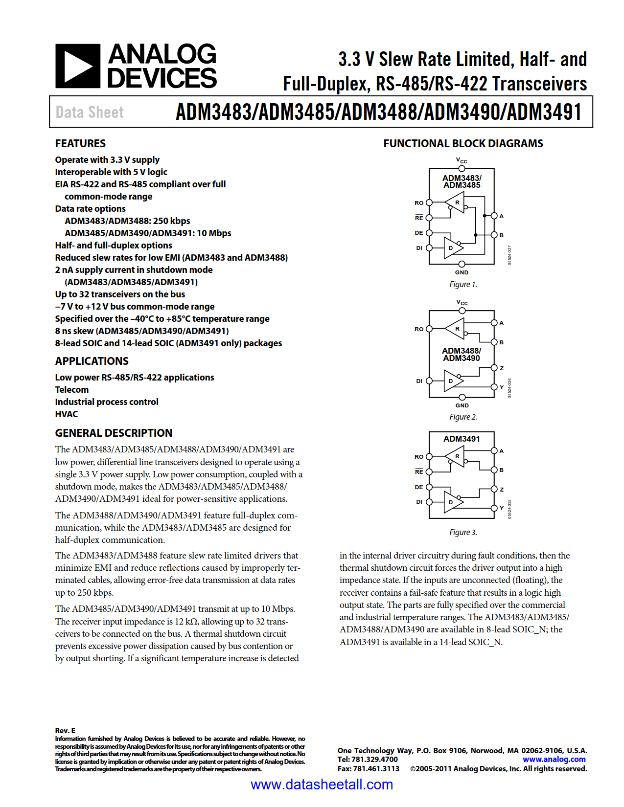ADM3485 Datasheet