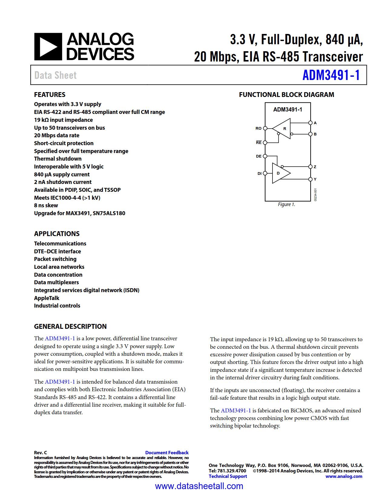 ADM3491-1 Datasheet