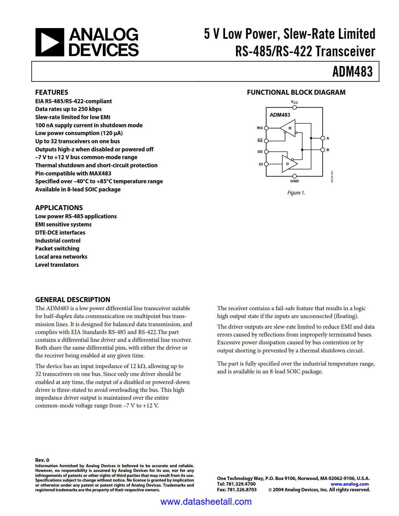 ADM483 Datasheet