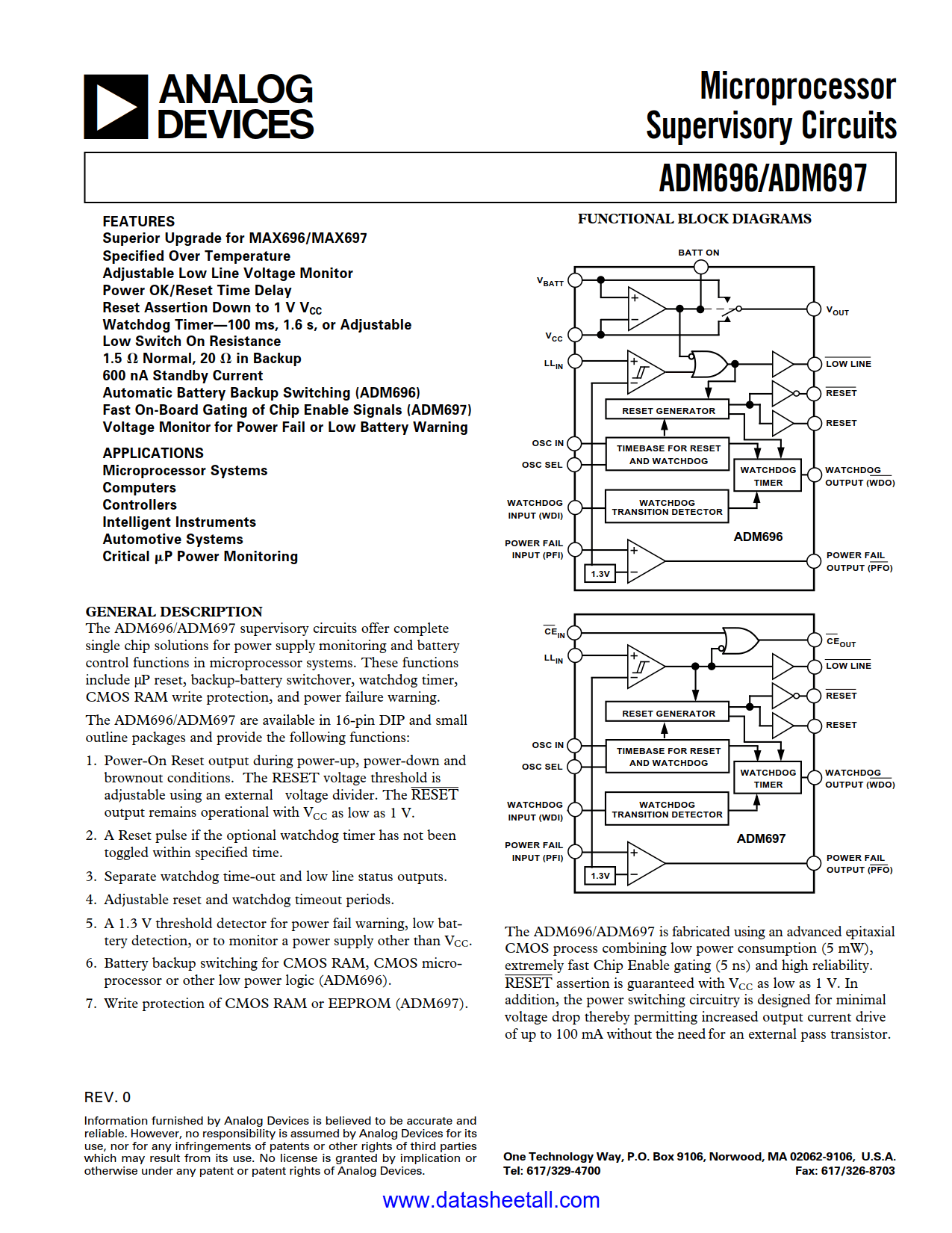 ADM696 Datasheet