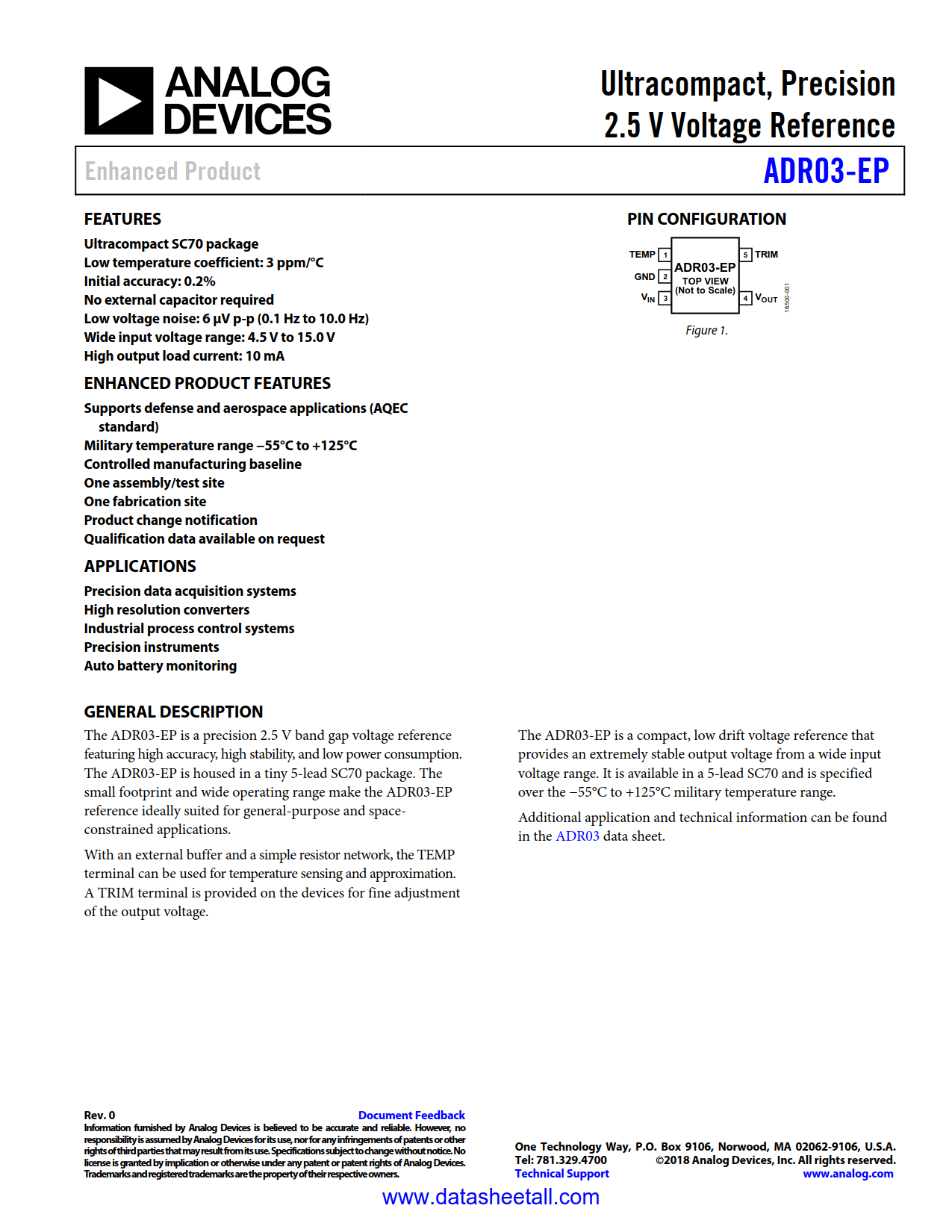 ADR03-EP Datasheet