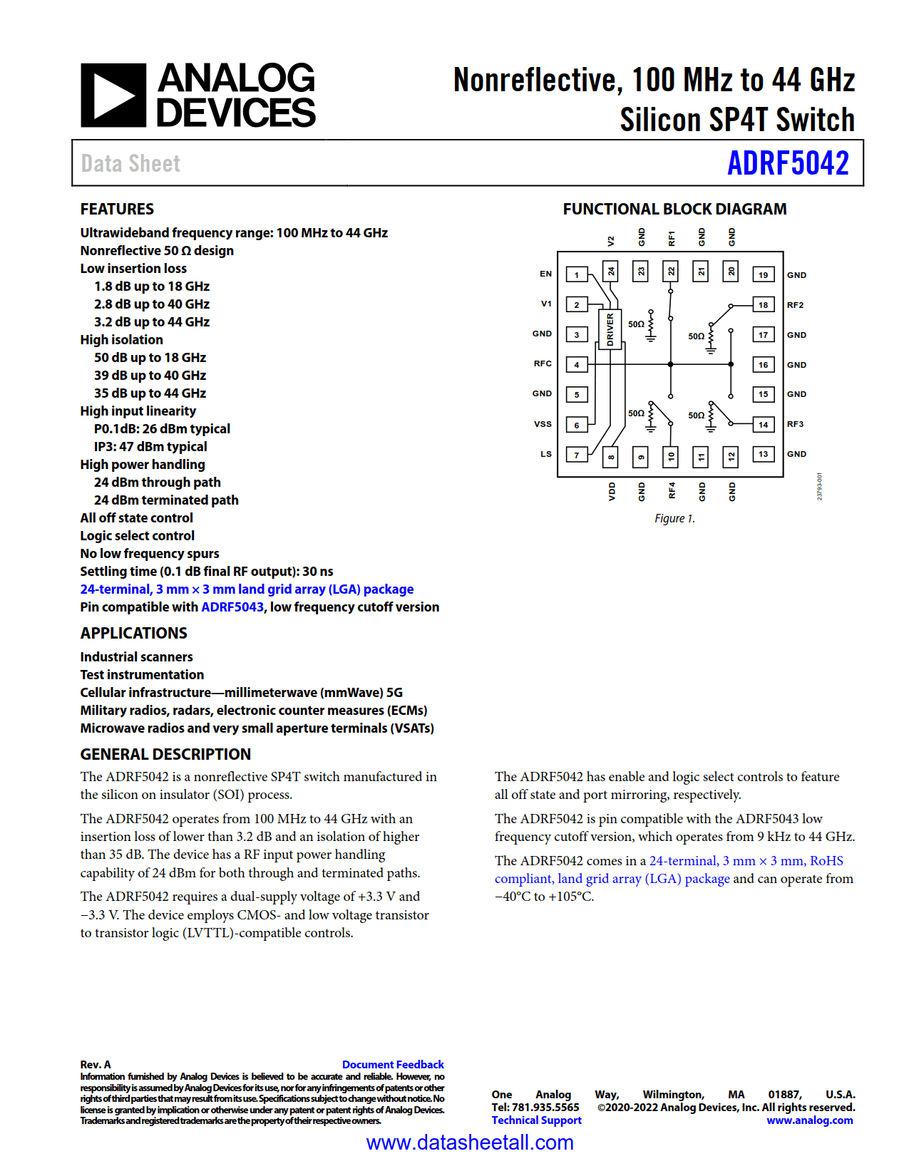 ADRF5042 Datasheet