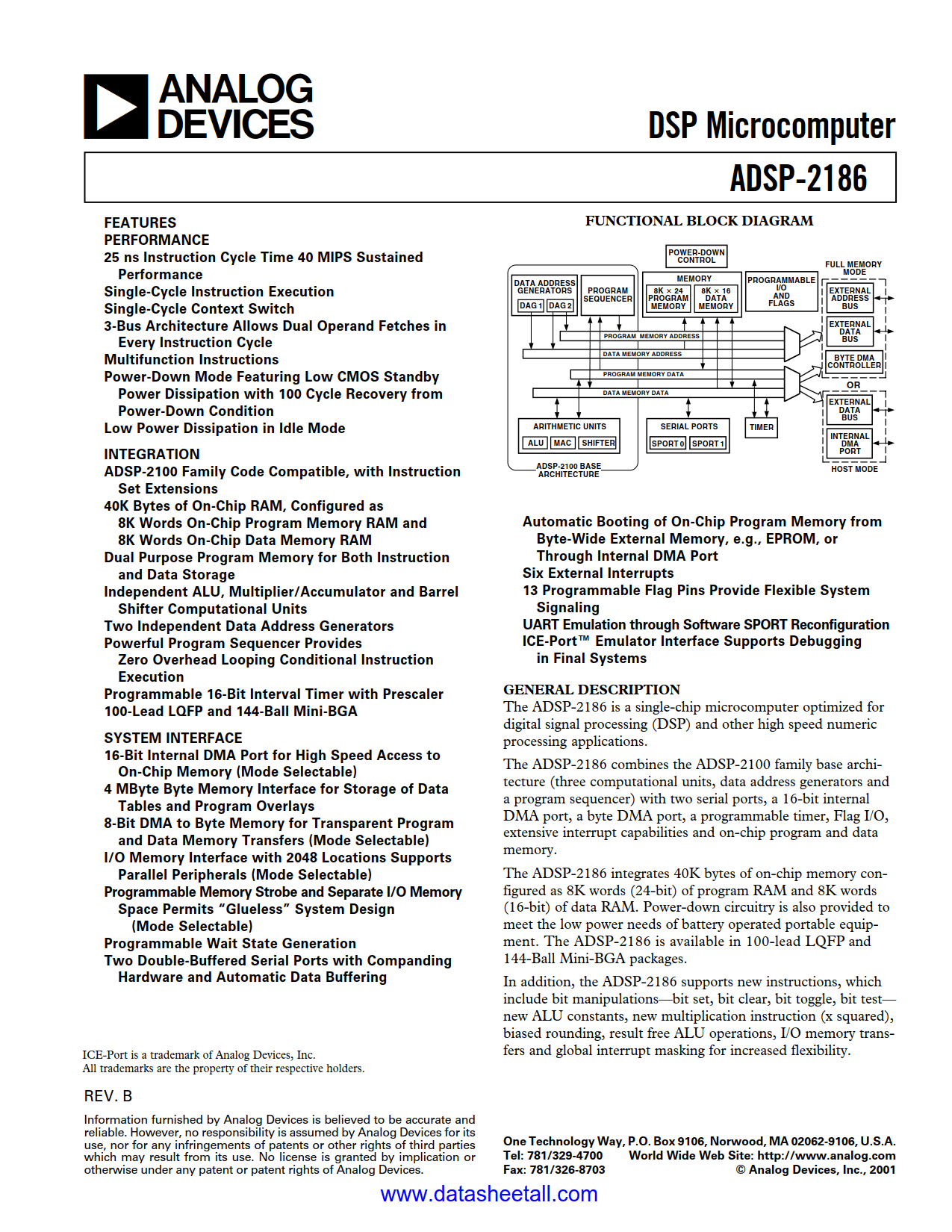 ADSP-2186 Datasheet