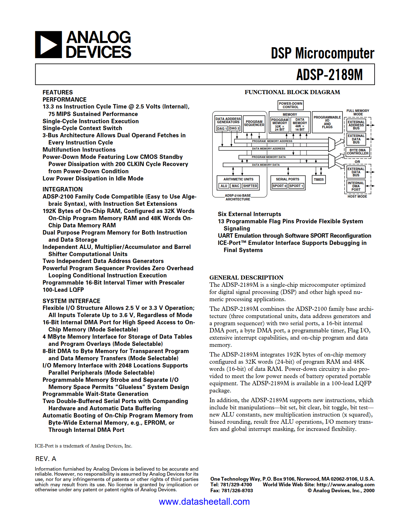 ADSP-2189M Datasheet