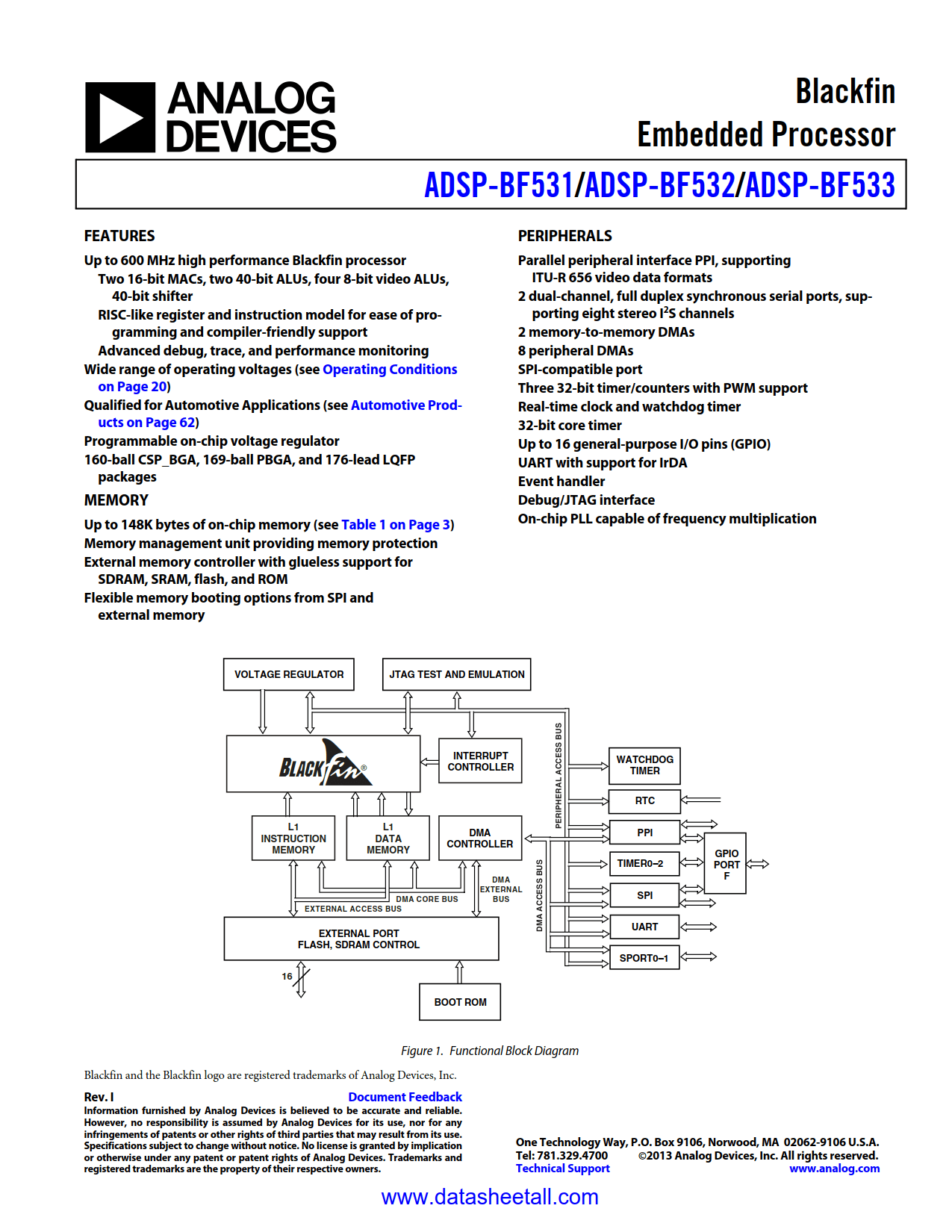ADSP-BF533 Datasheet