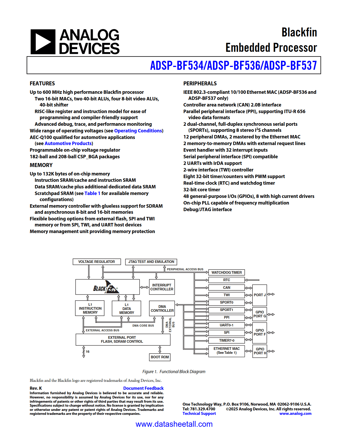 ADSP-BF536 Datasheet
