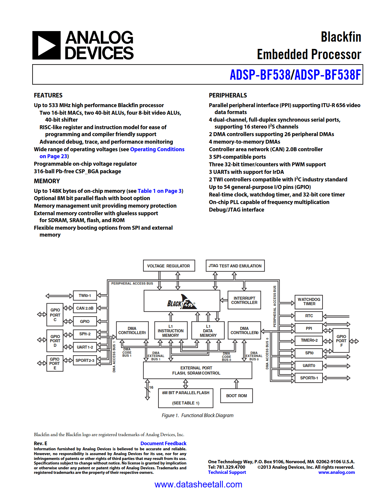 ADSP-BF538 Datasheet