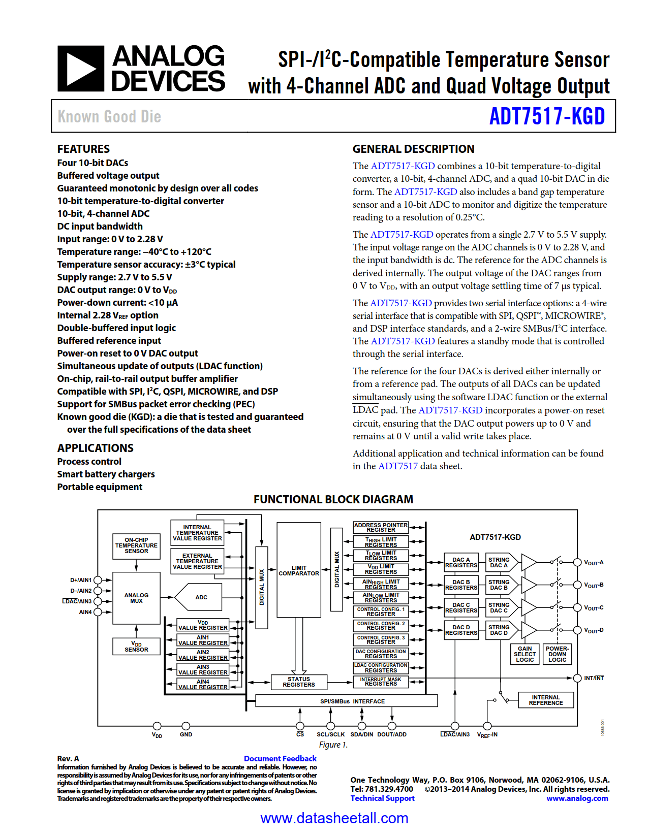 ADT7517-KGD Datasheet