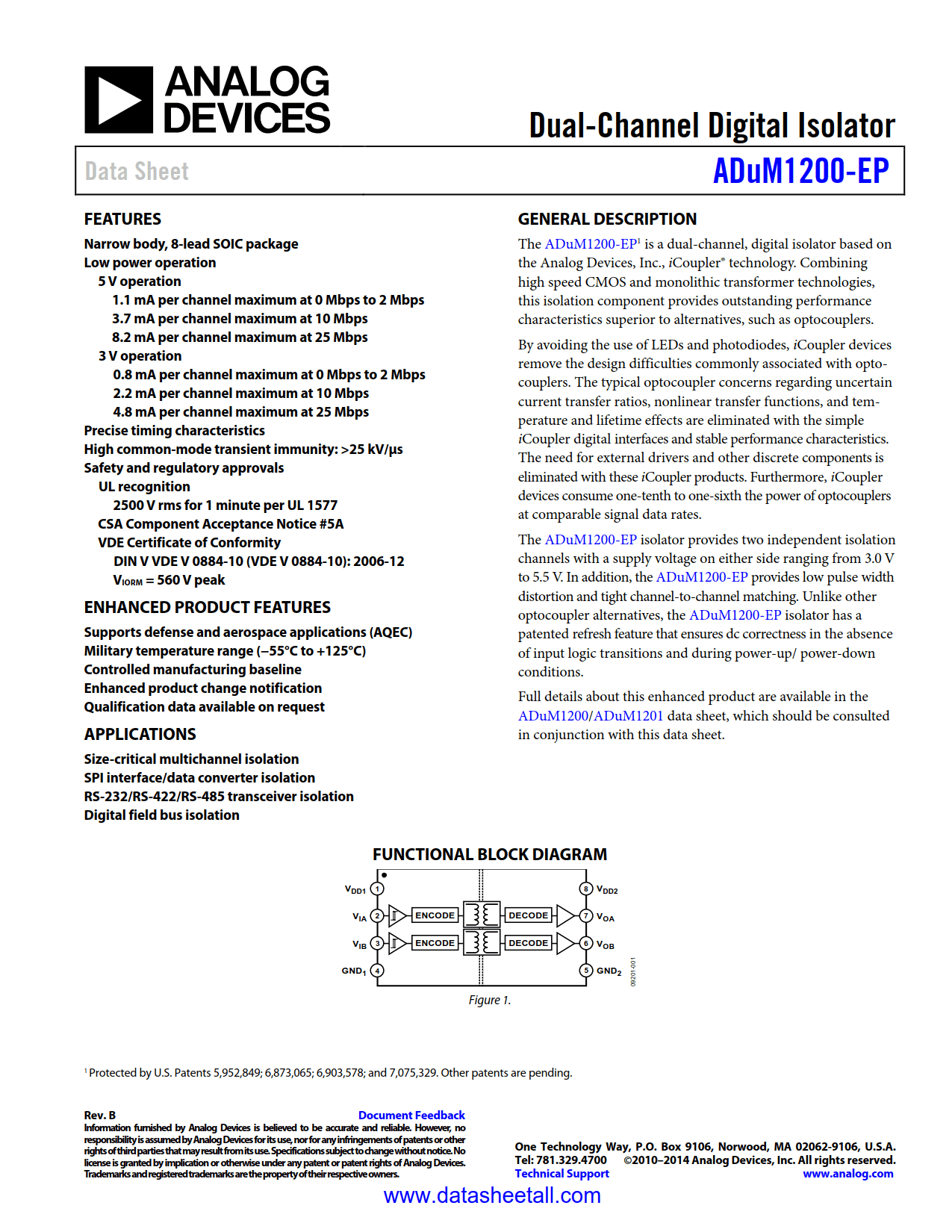 ADUM1200-EP Datasheet