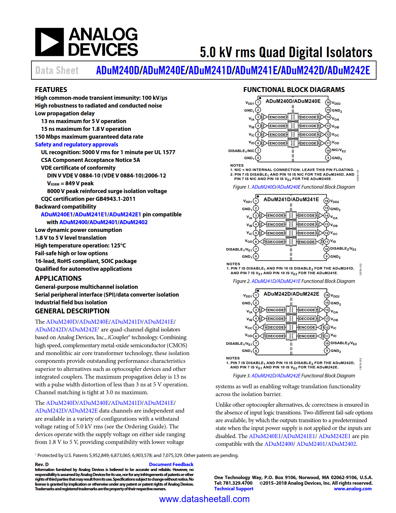 ADuM240E Datasheet