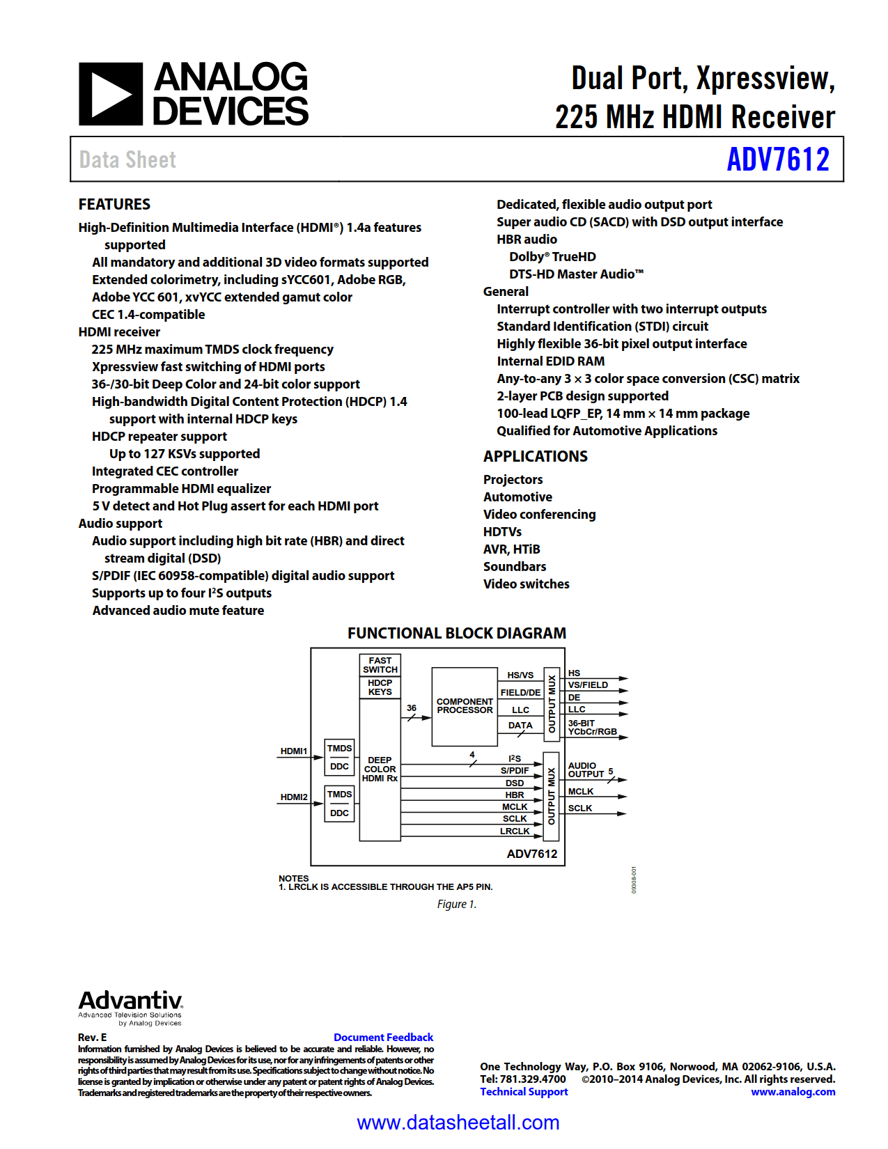 ADV7612 Datasheet