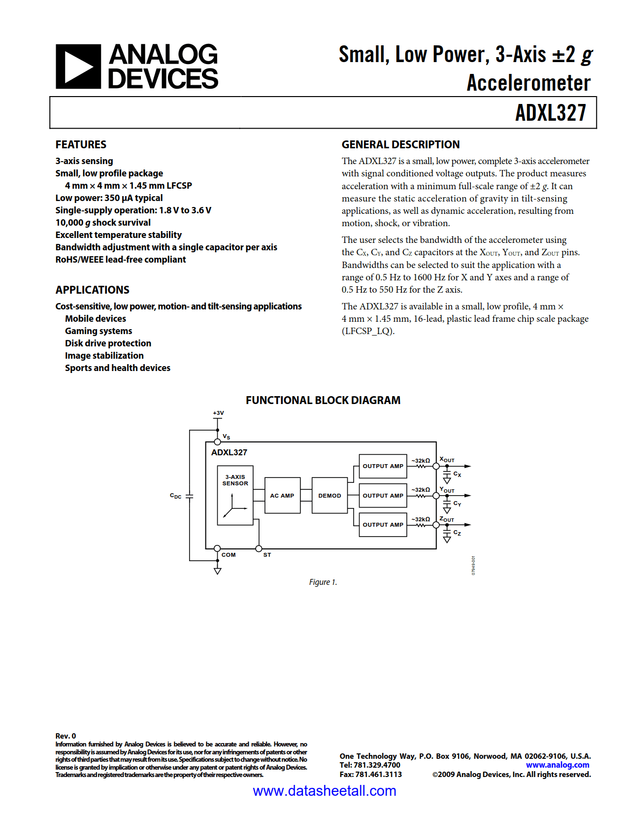 ADXL327 Datasheet