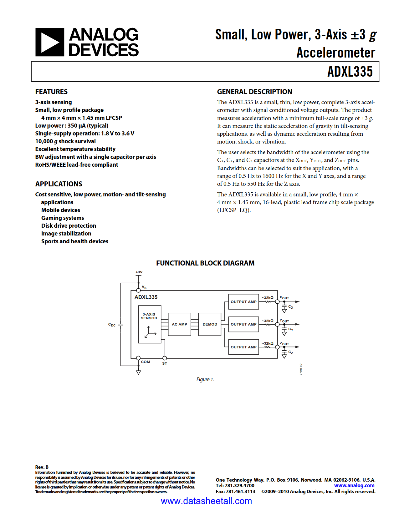 ADXL335 Datasheet