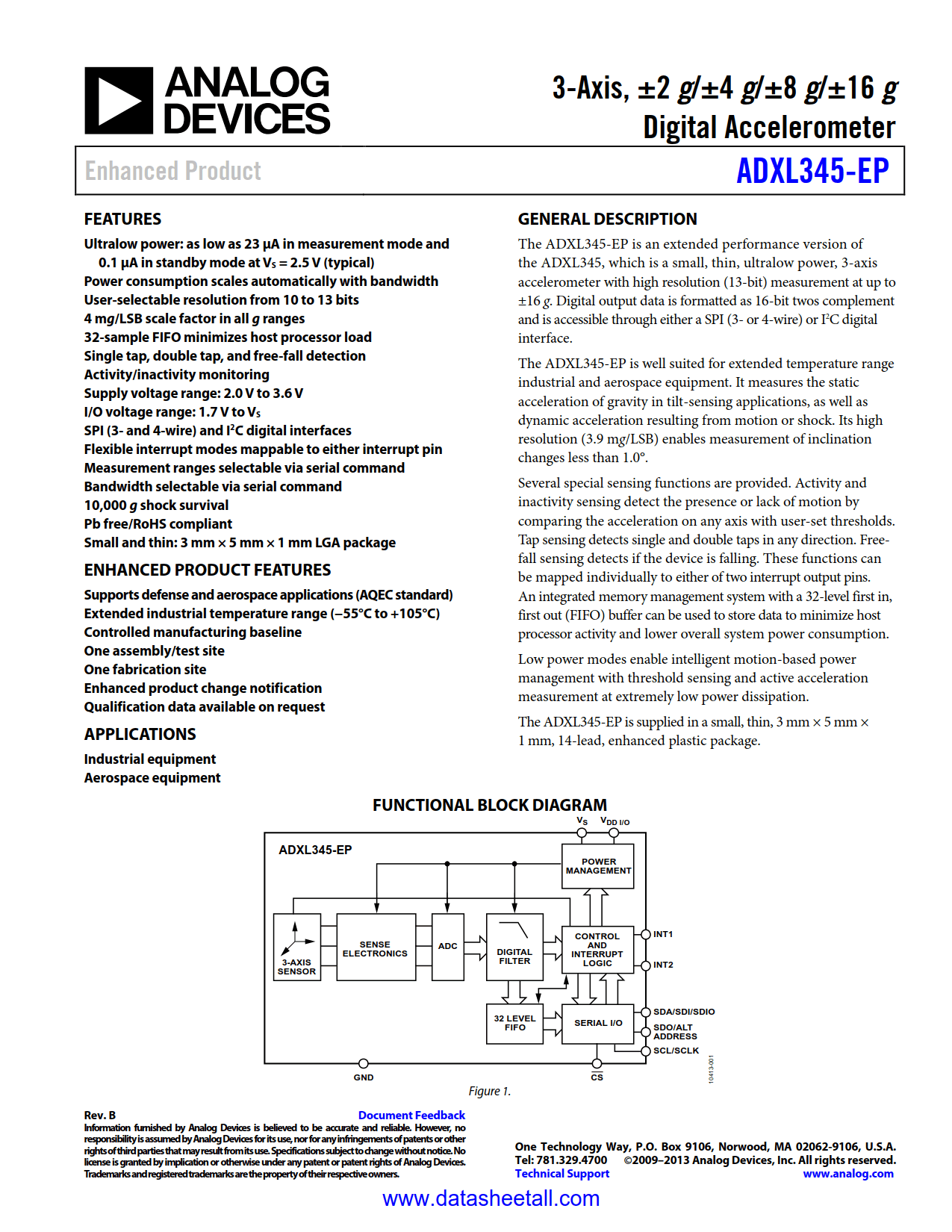 ADXL345-EP Datasheet