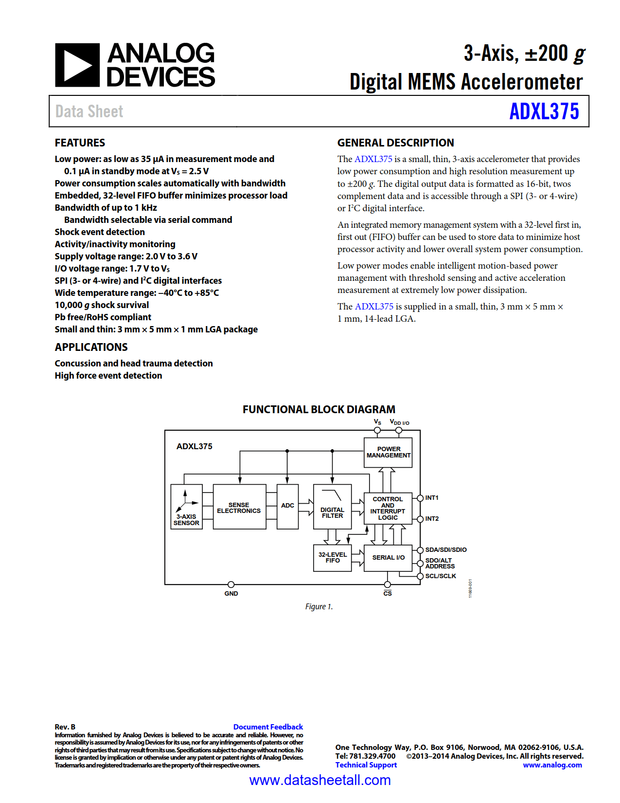 ADXL375 Datasheet