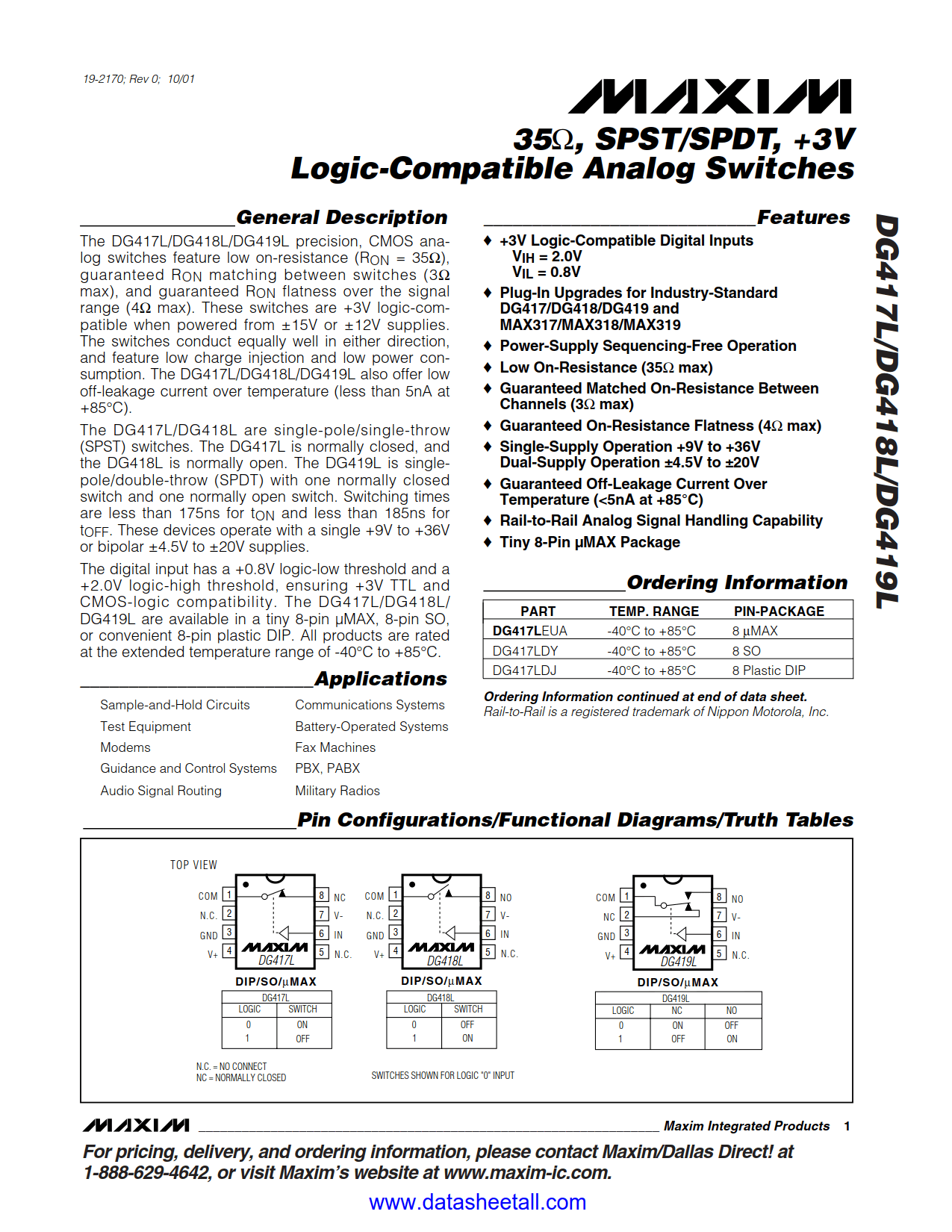 DG417L Datasheet