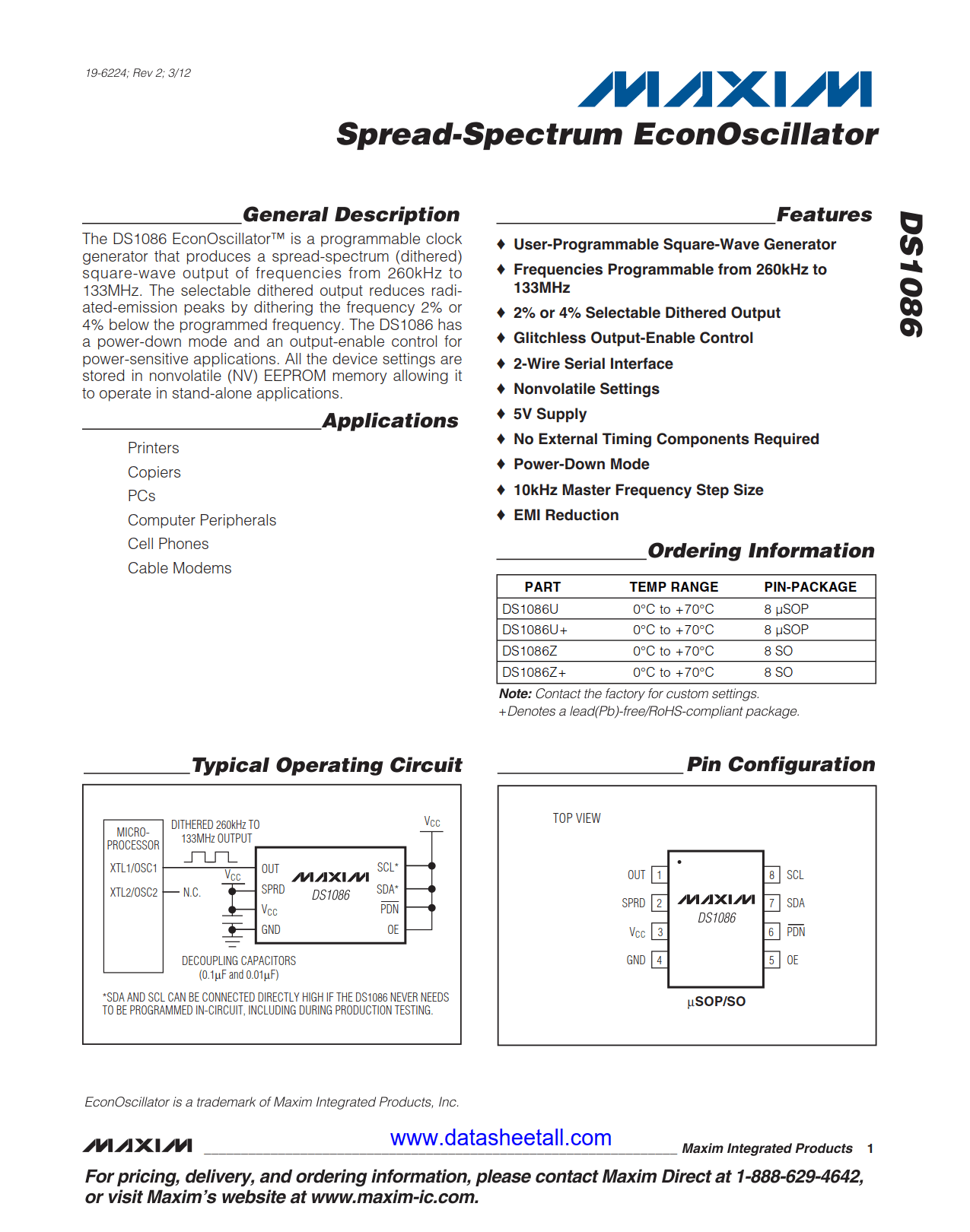 DS1086Z Datasheet