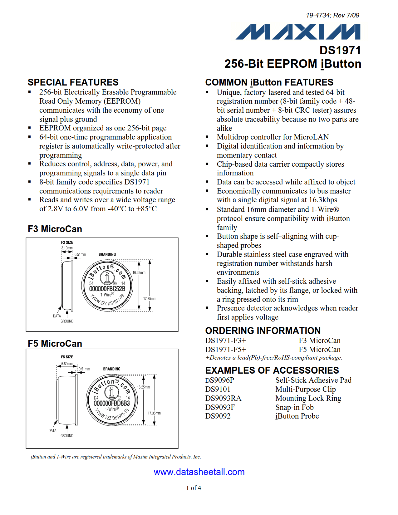 DS1971 Datasheet