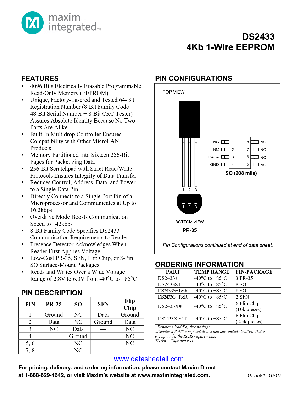 DS2433 Datasheet