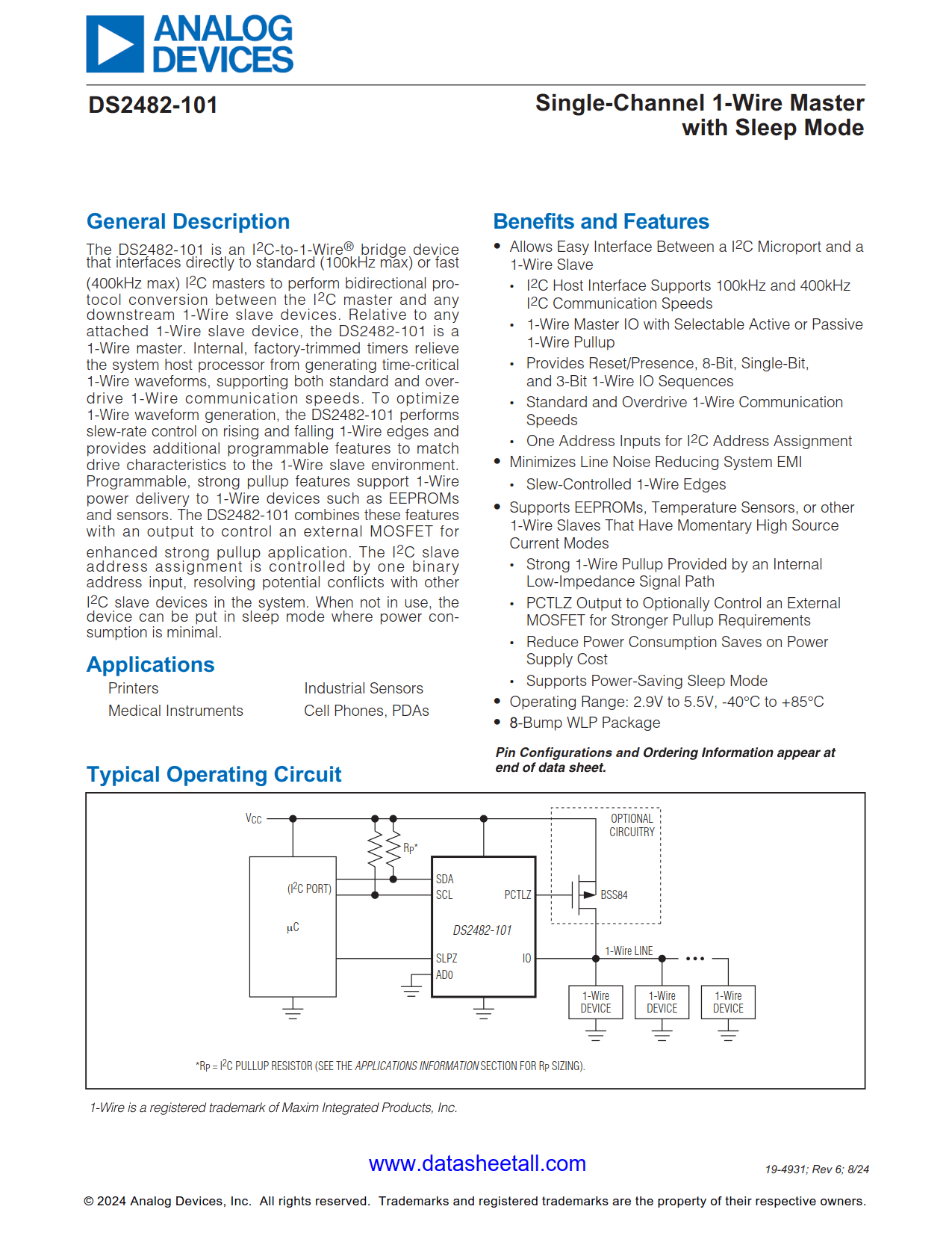 DS2482-101 Datasheet
