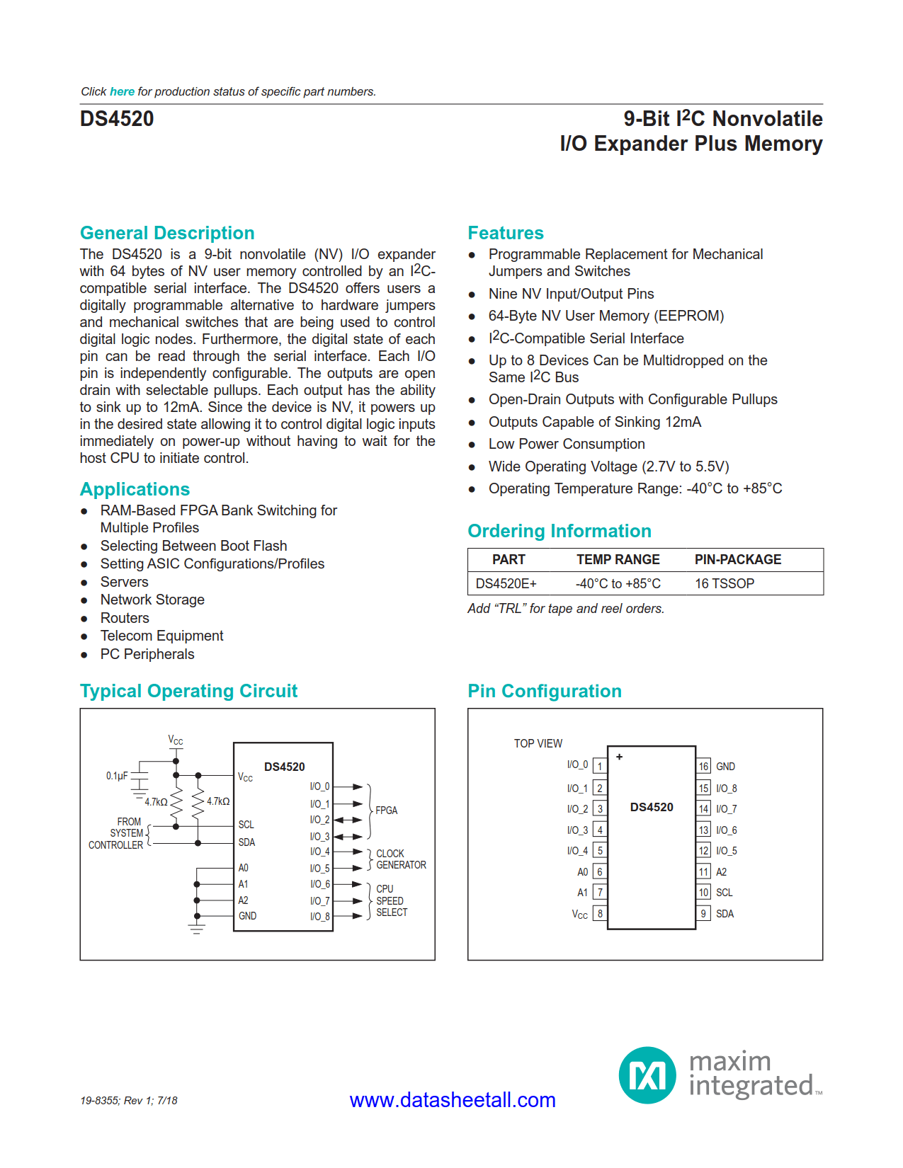 DS4520 Datasheet
