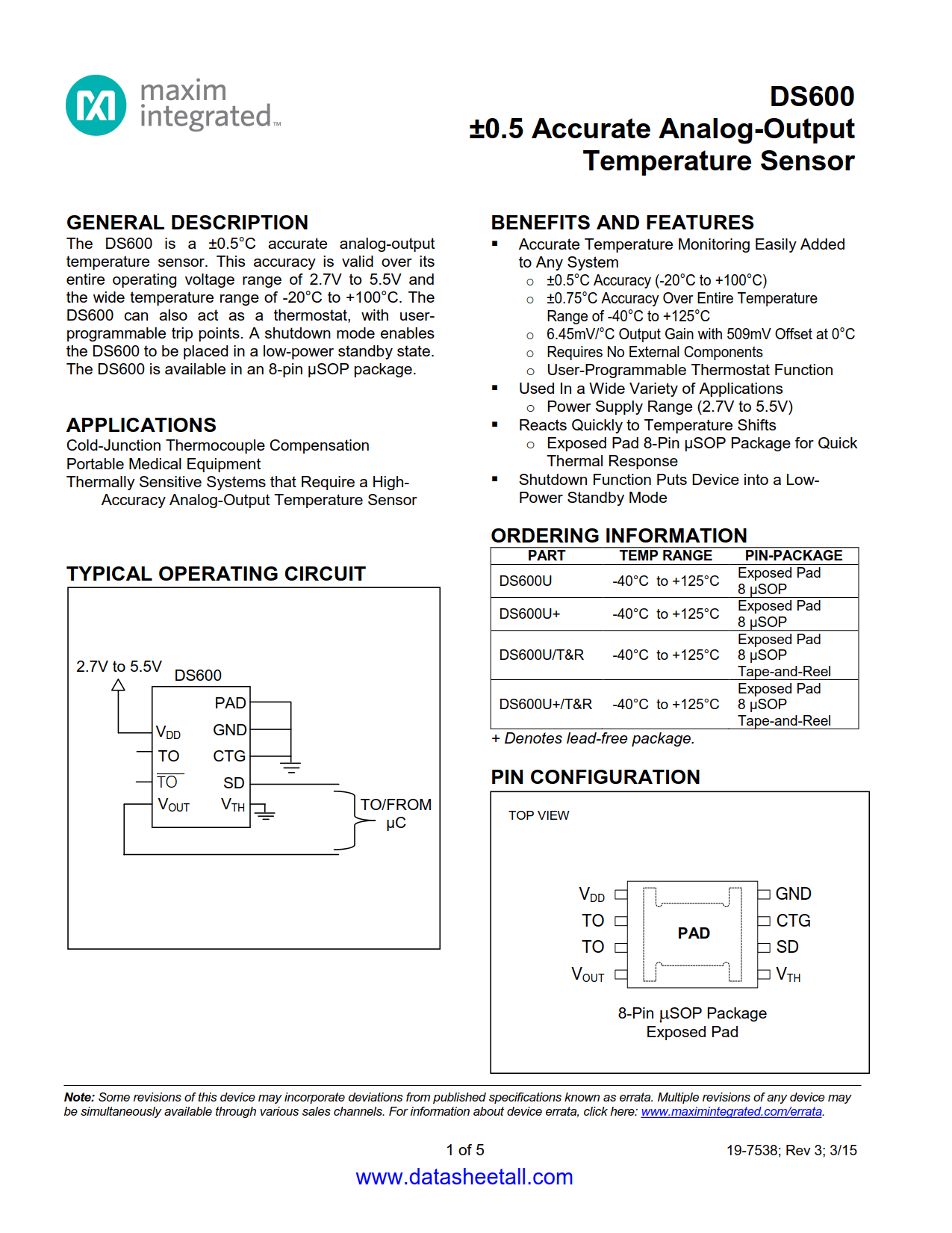 DS600 Datasheet