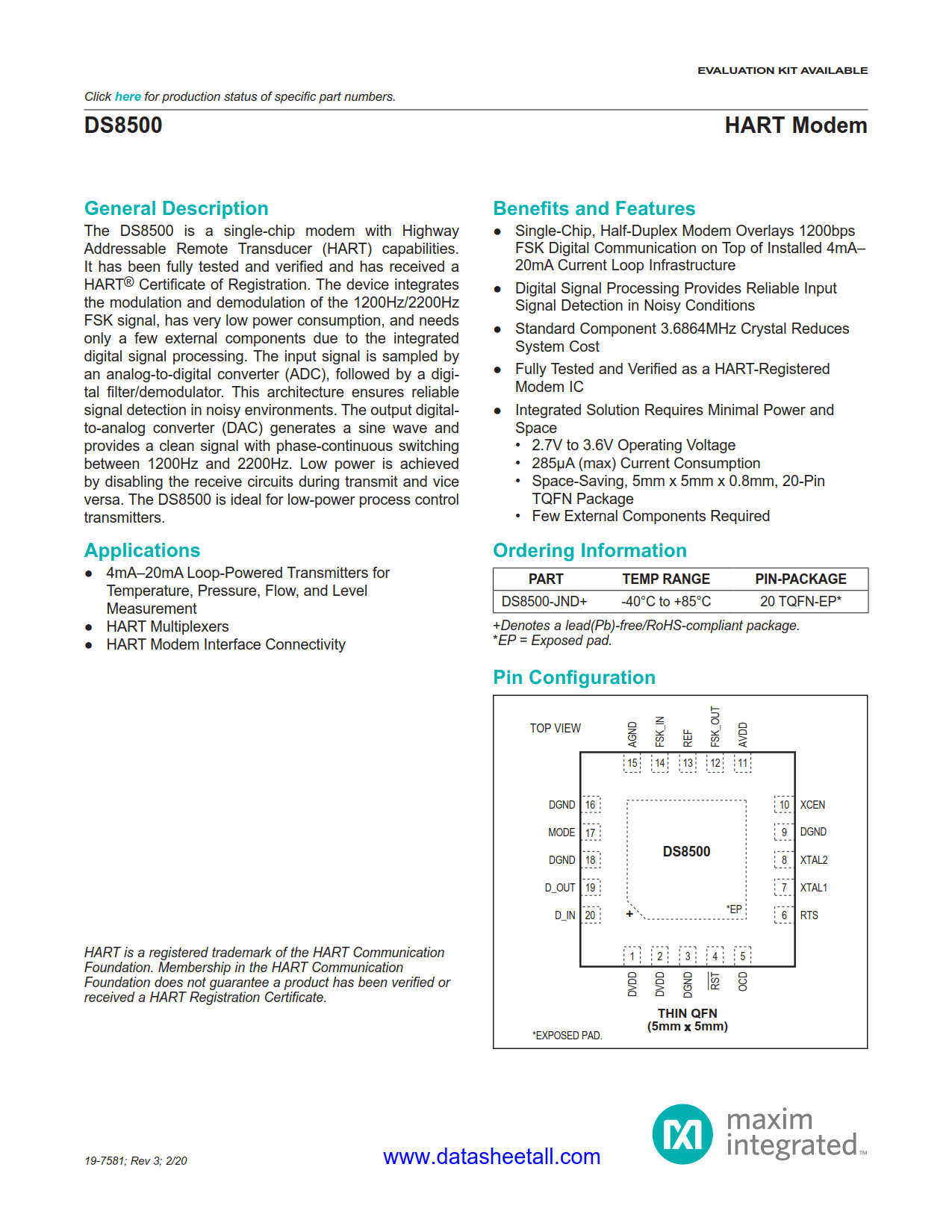 DS8500 Datasheet
