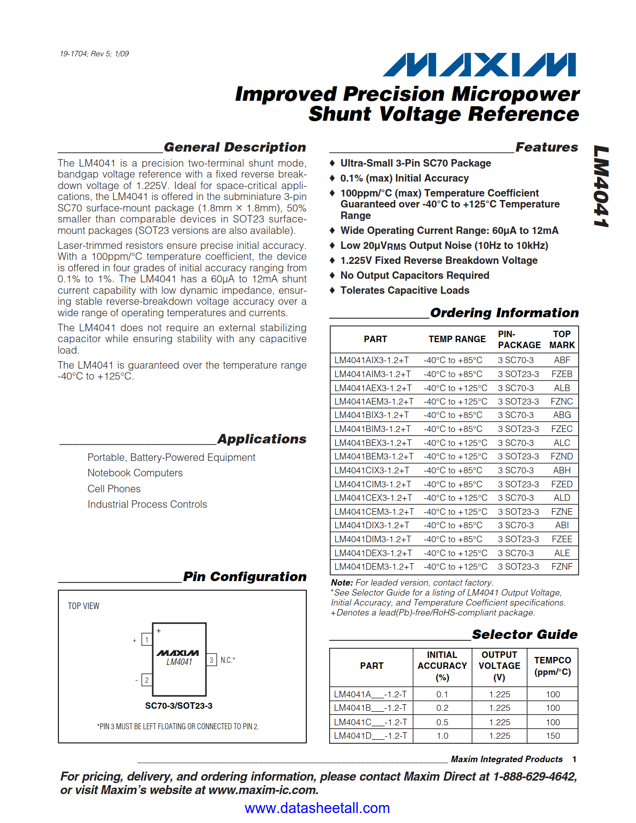 LM4041 Datasheet