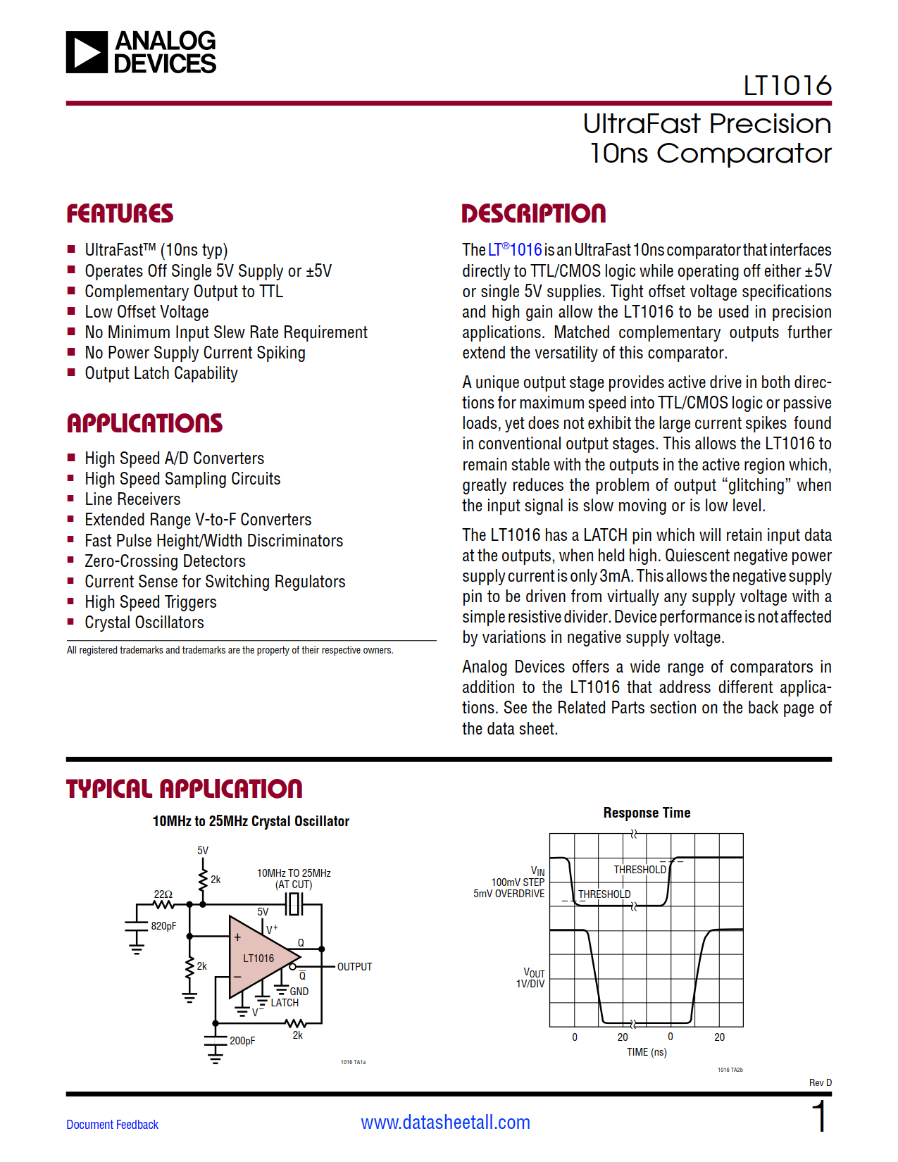 LT1016 Datasheet