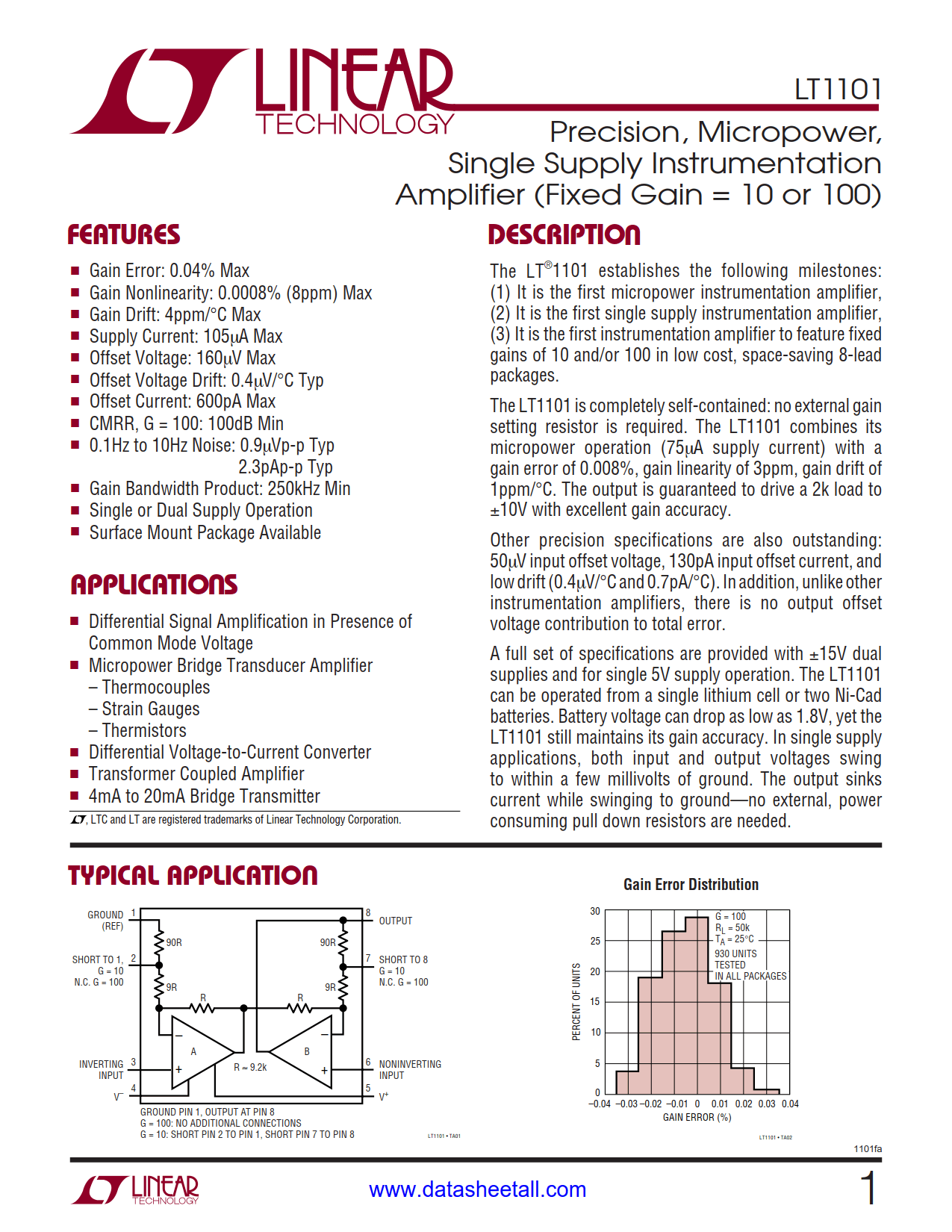 LT1101 Datasheet
