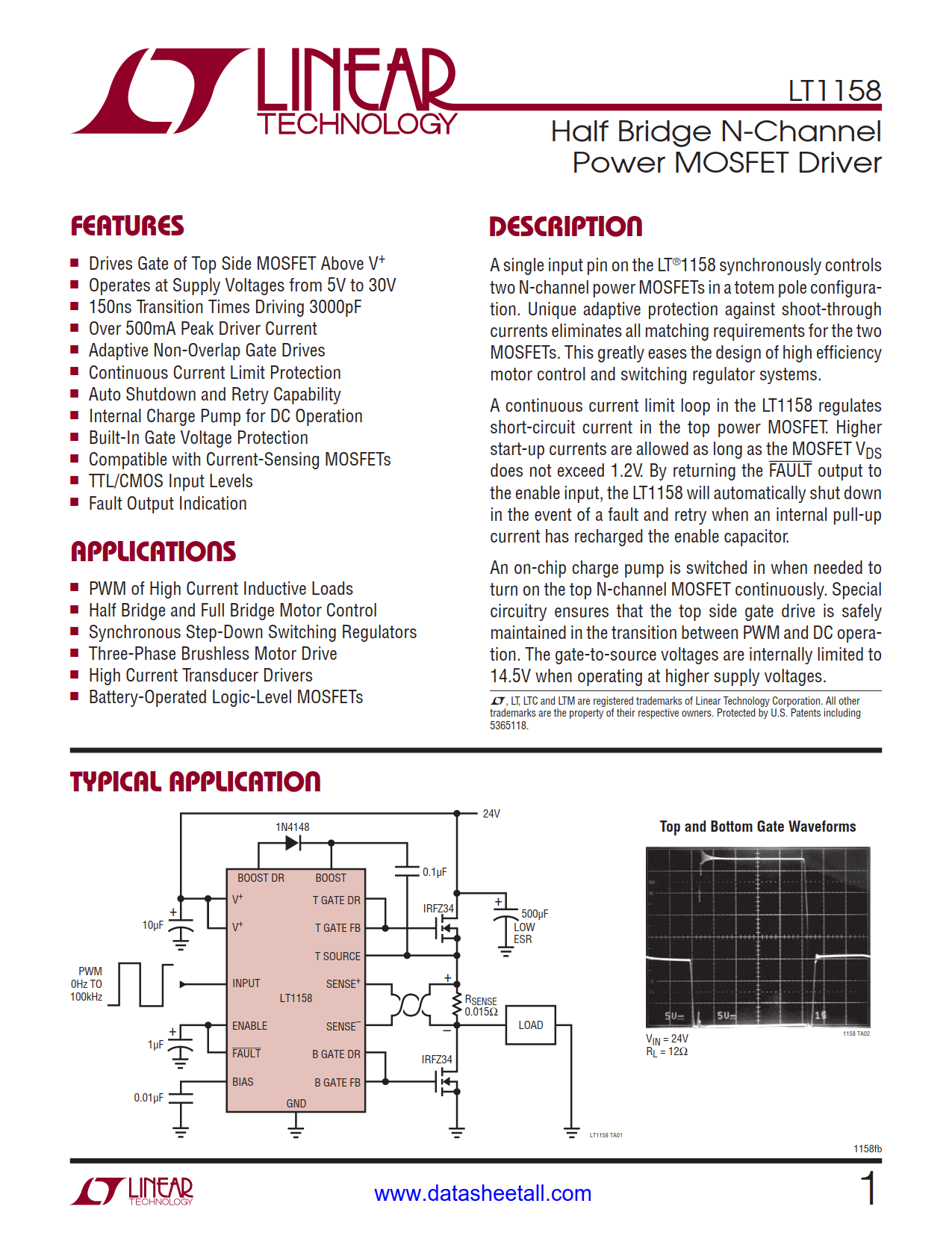 LT1158 Datasheet