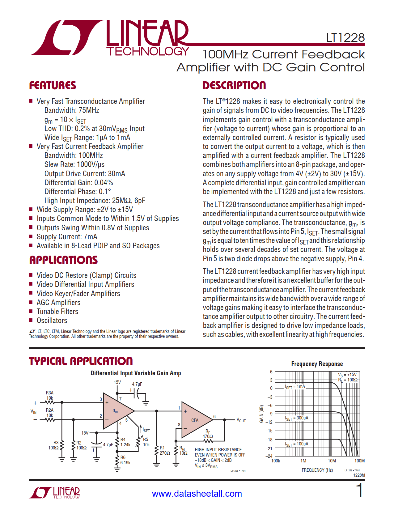LT1228 Datasheet
